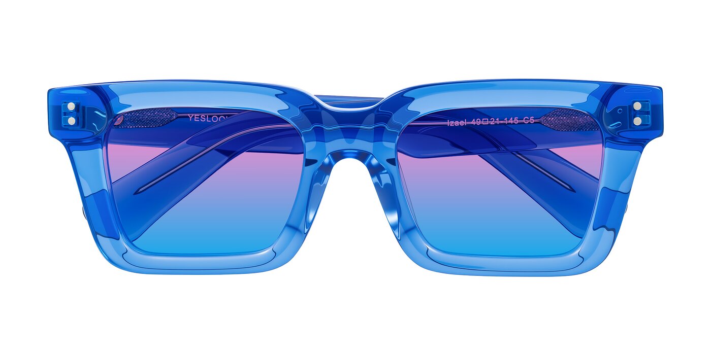 Izael - Transparent Blue Gradient Sunglasses