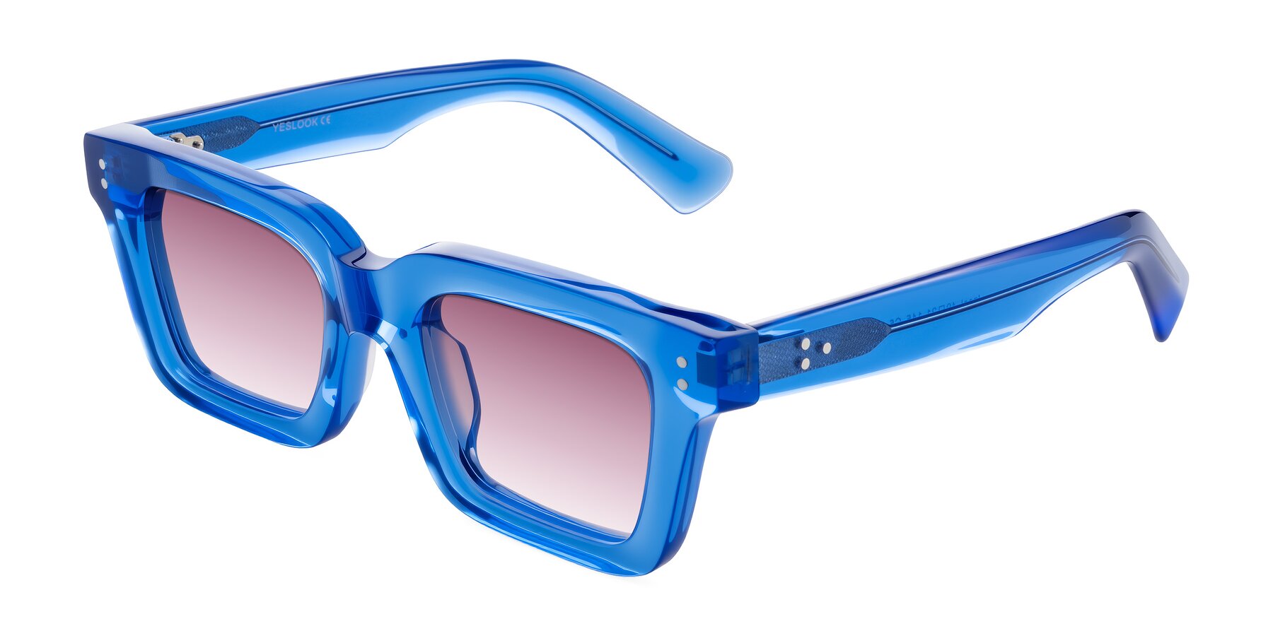 Angle of Izael in Transparent Blue with Wine Gradient Lenses