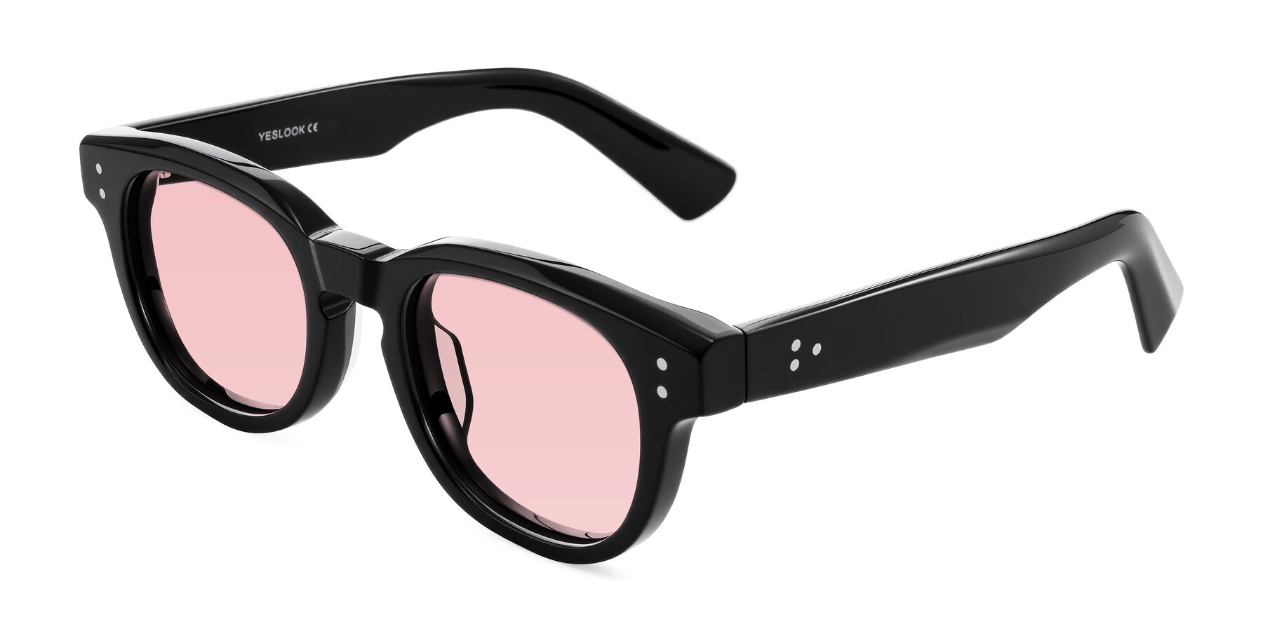 Angle of Jasiri in Black with Light Garnet Tinted Lenses