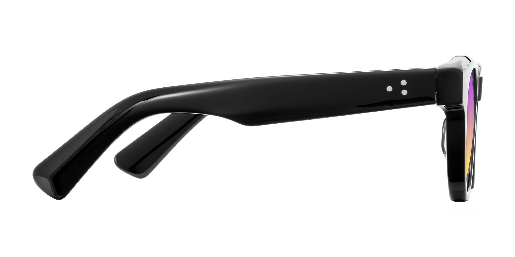 Side of Jasiri in Black with Purple / Yellow Gradient Lenses