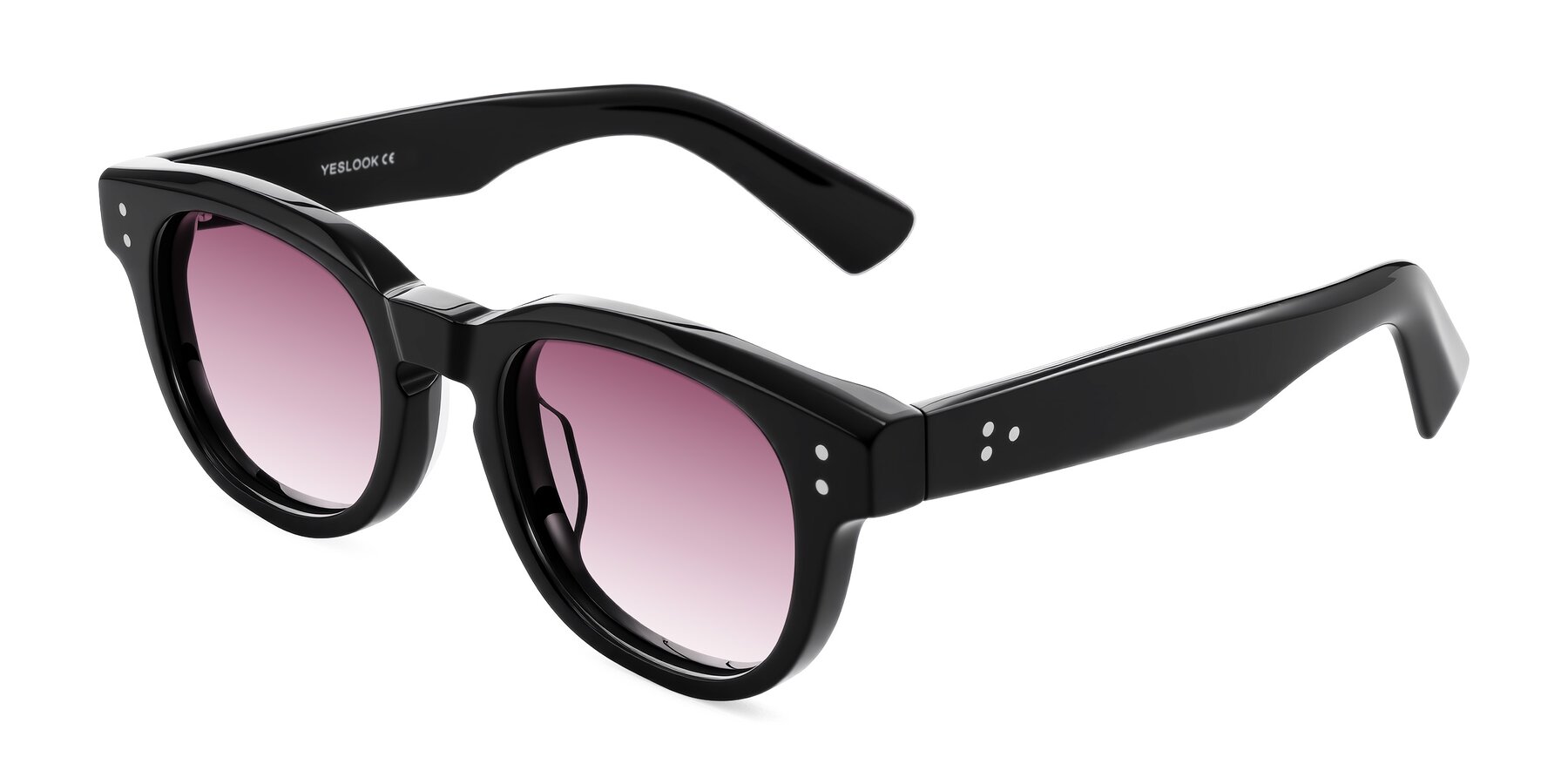 Angle of Jasiri in Black with Wine Gradient Lenses