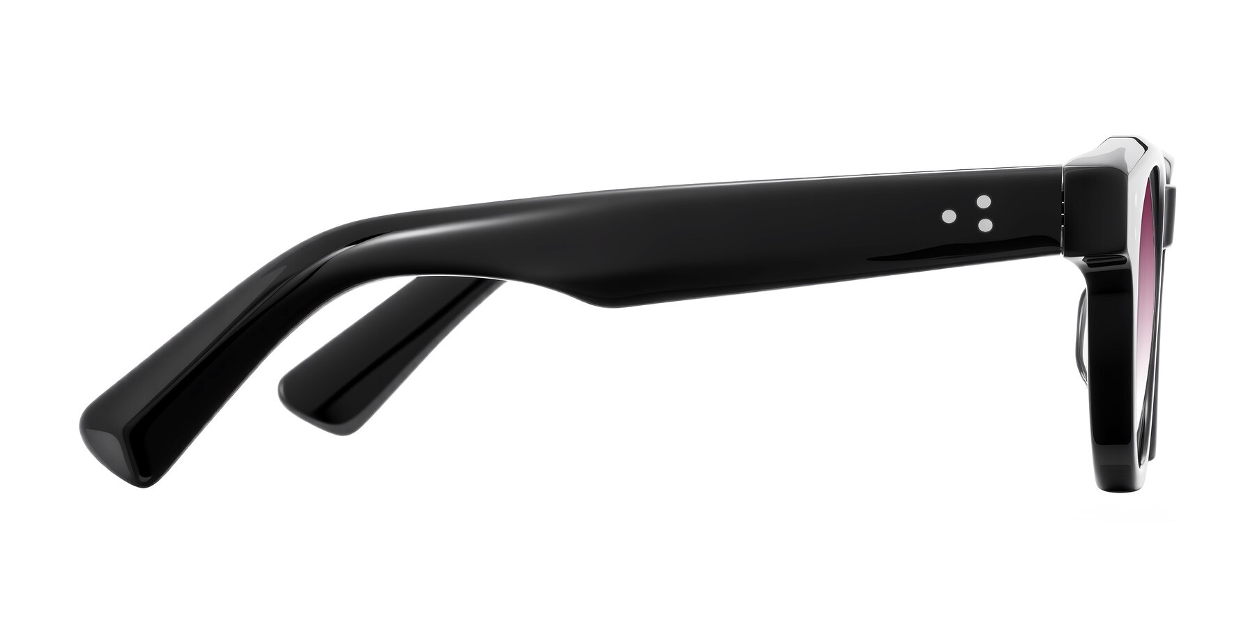 Side of Jasiri in Black with Wine Gradient Lenses