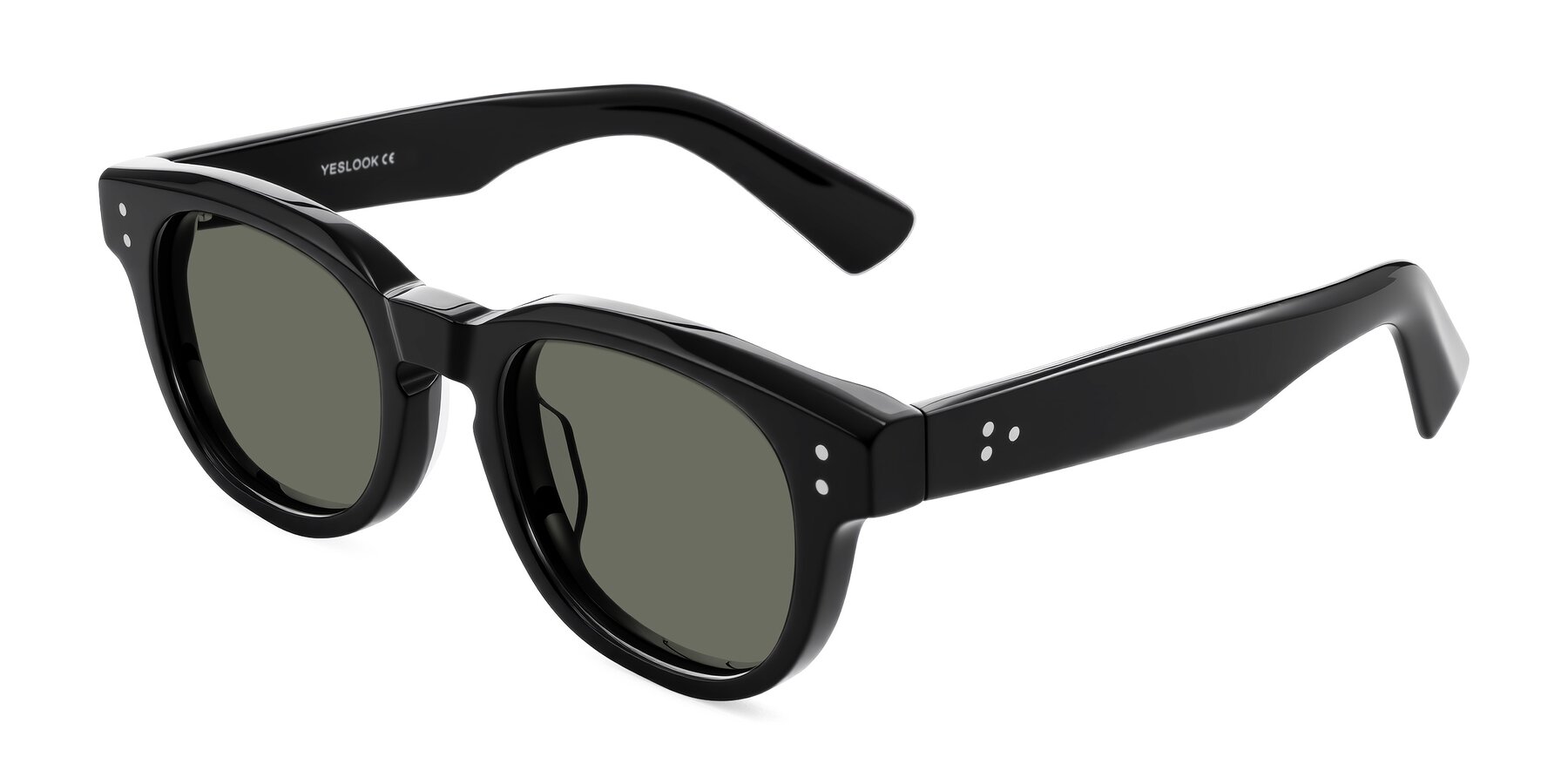 Angle of Jasiri in Black with Gray Polarized Lenses