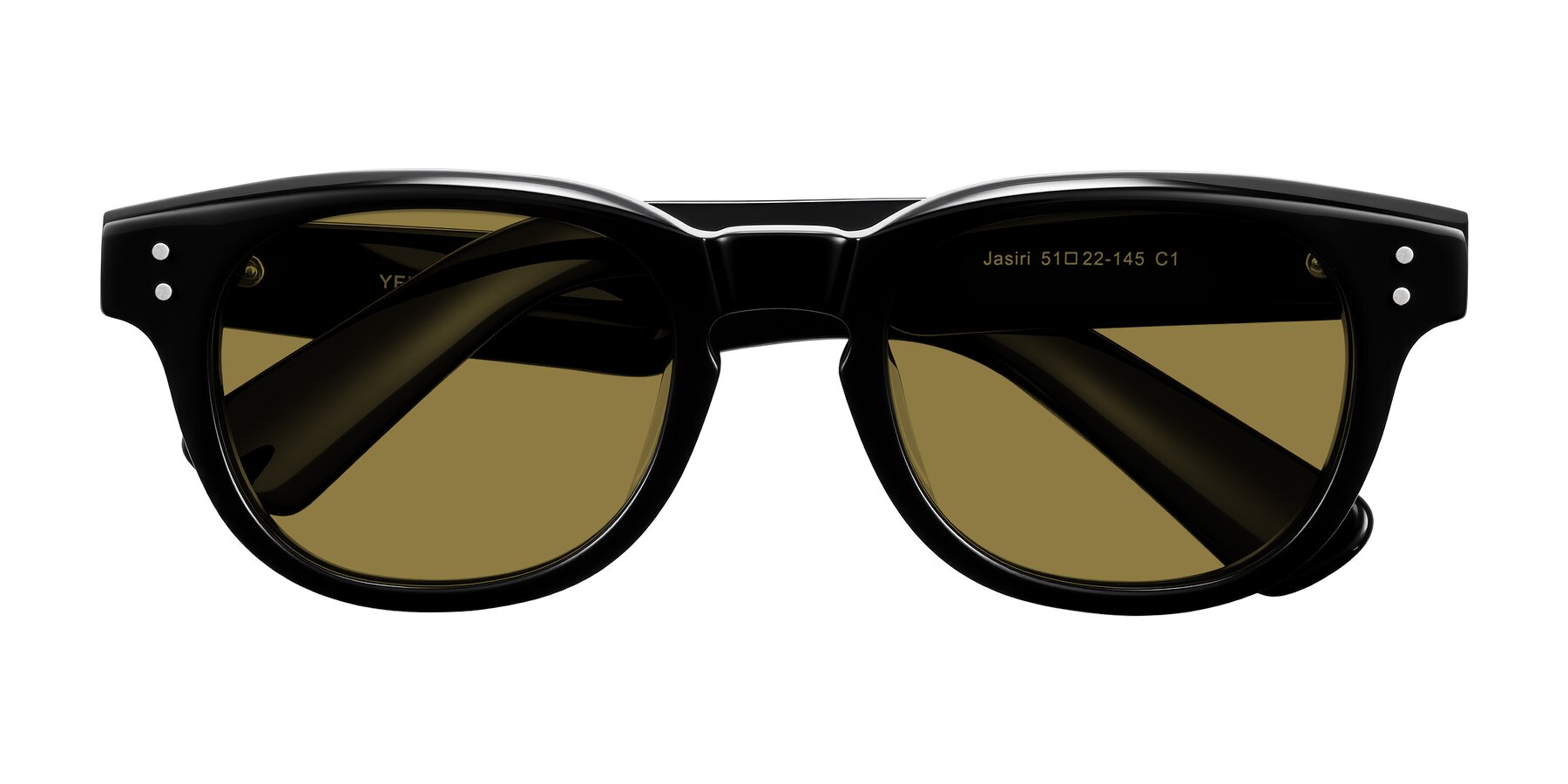 Folded Front of Jasiri in Black with Brown Polarized Lenses