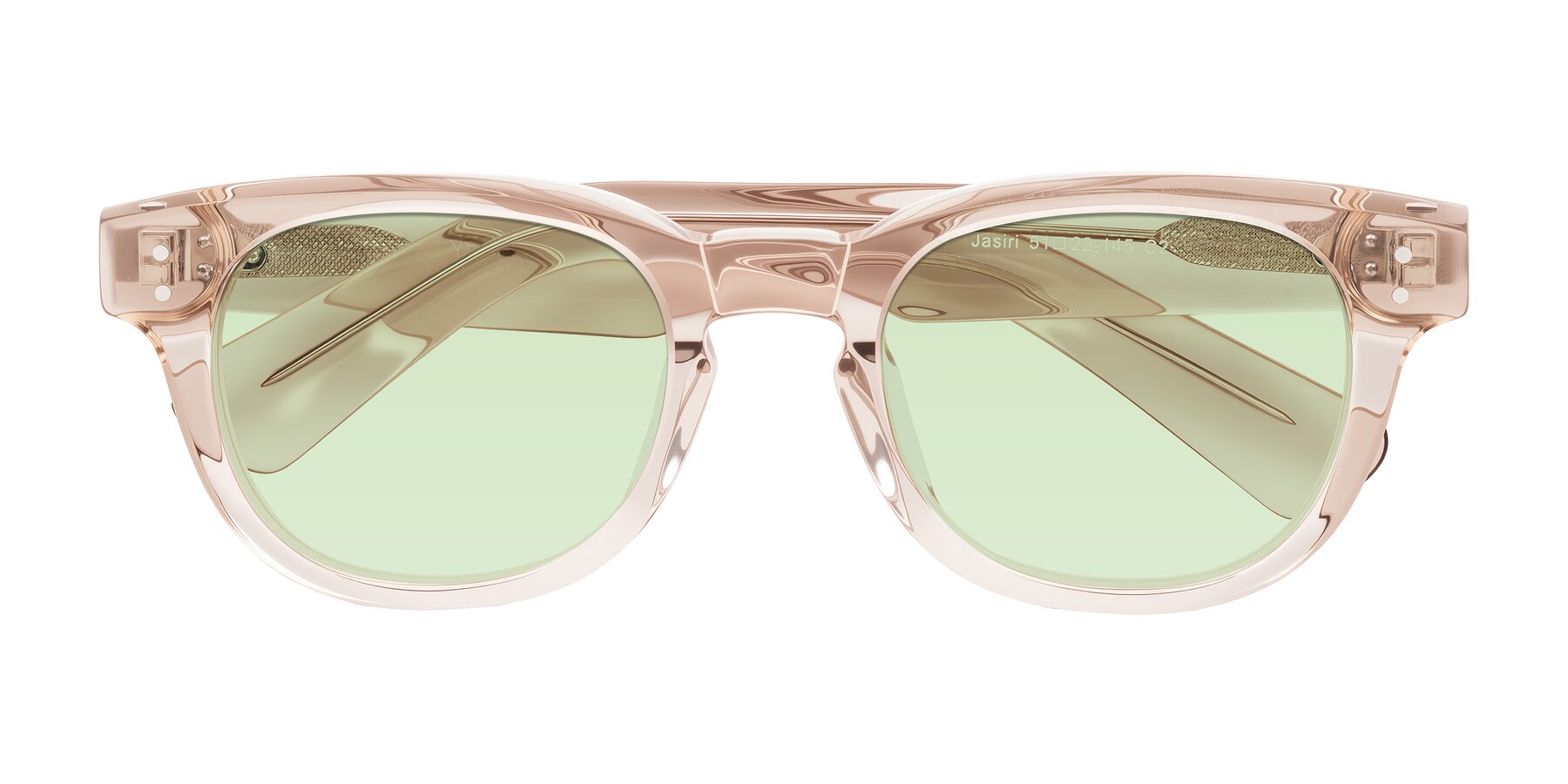 Folded Front of Jasiri in Light Amber with Light Green Tinted Lenses