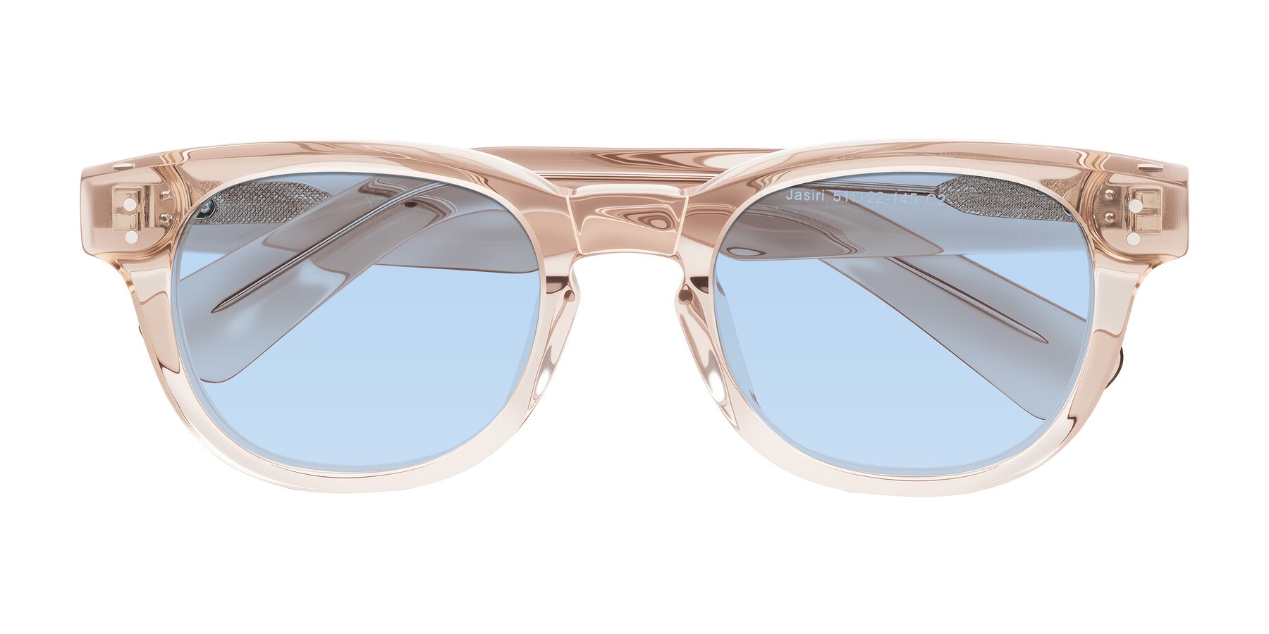 Folded Front of Jasiri in Light Amber with Light Blue Tinted Lenses