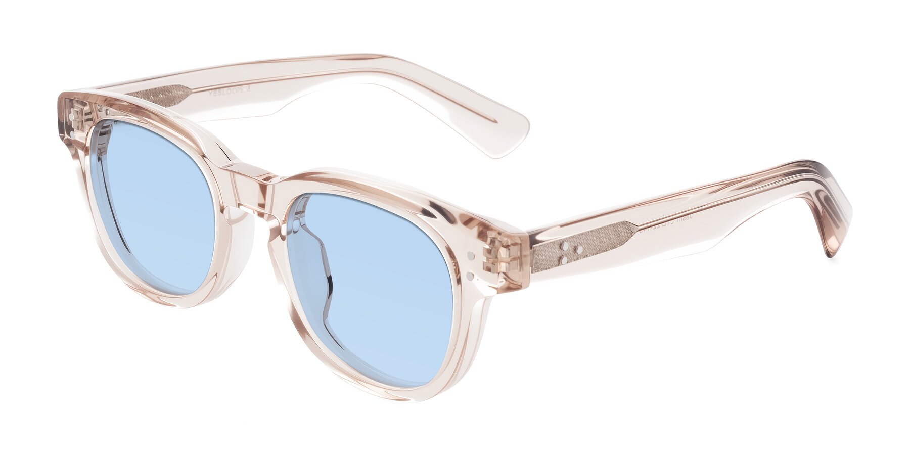 Angle of Jasiri in Light Amber with Light Blue Tinted Lenses