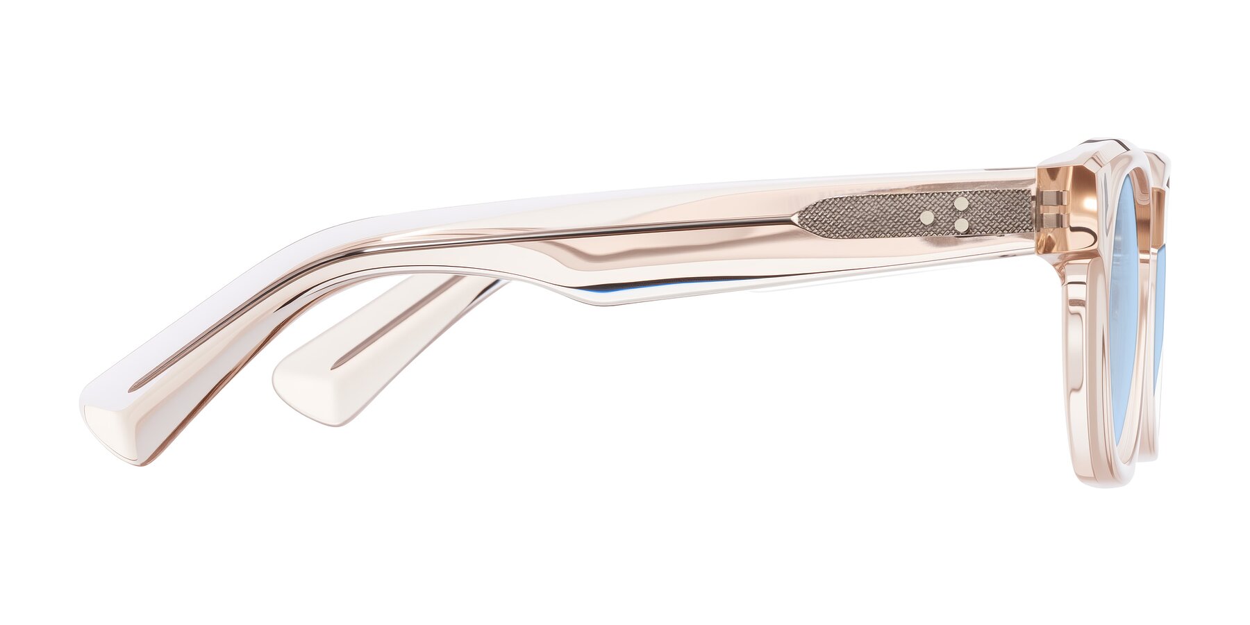 Side of Jasiri in Light Amber with Light Blue Tinted Lenses