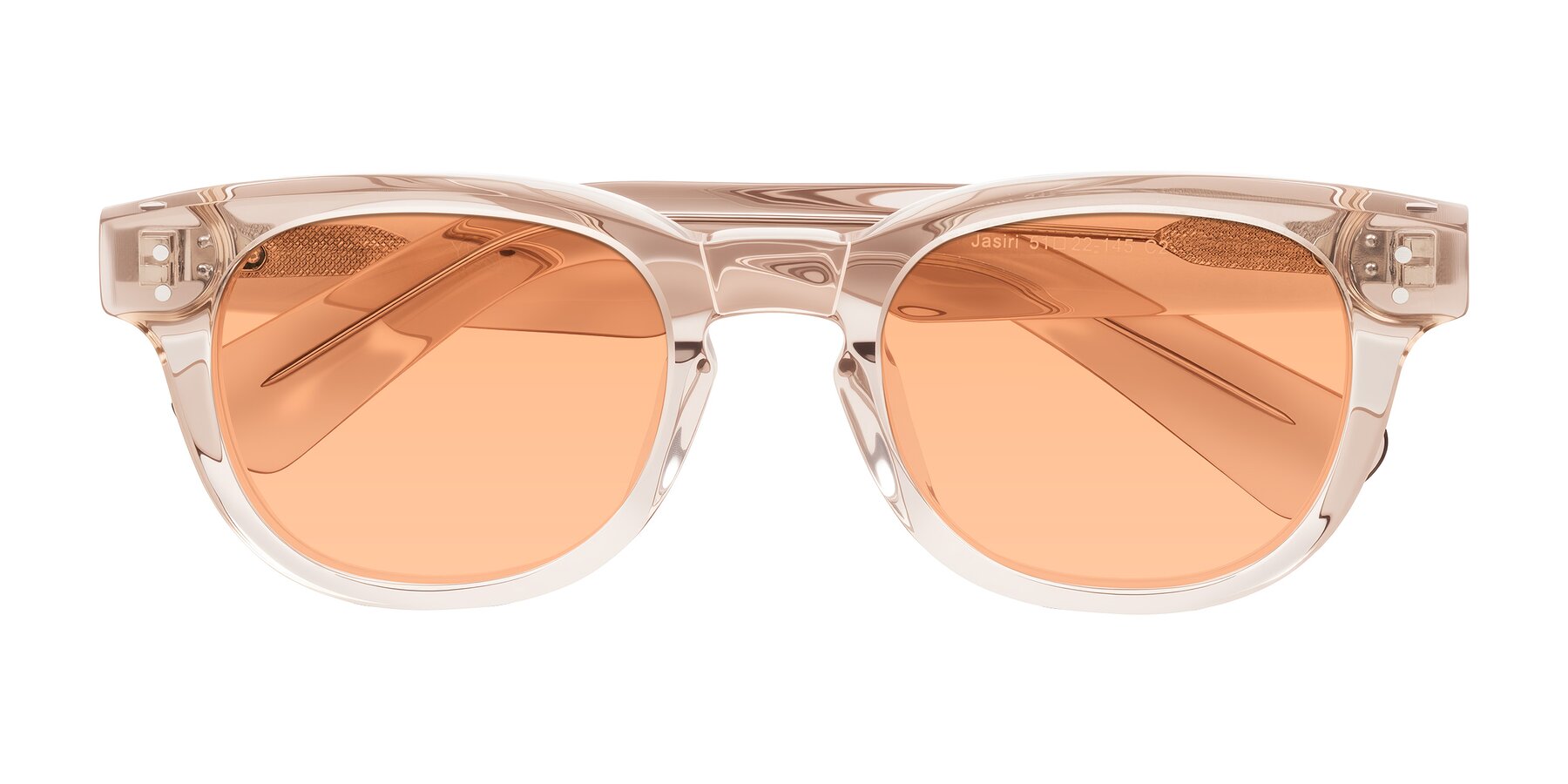 Folded Front of Jasiri in Light Amber with Light Orange Tinted Lenses