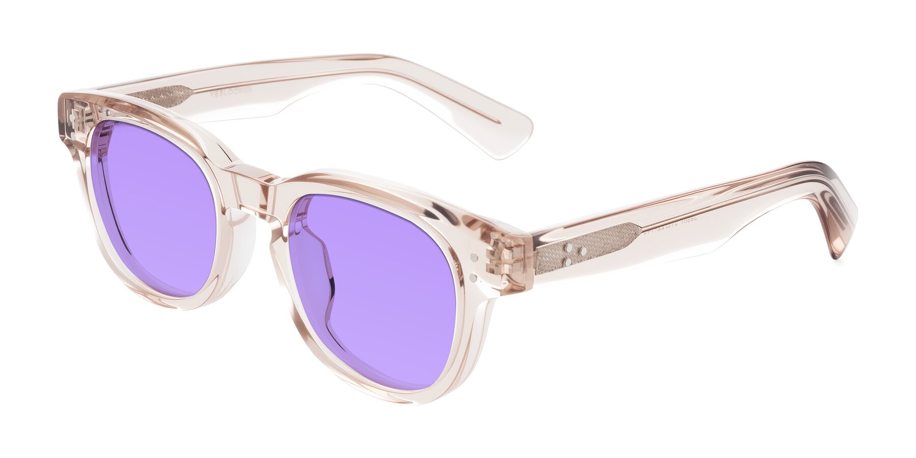 Angle of Jasiri in Light Amber with Medium Purple Tinted Lenses