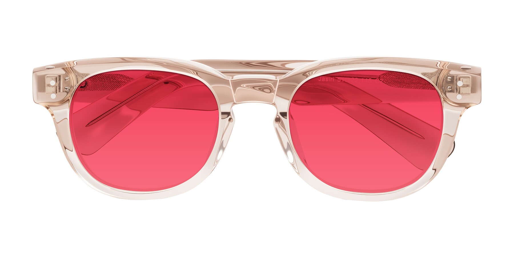 Folded Front of Jasiri in Light Amber with Red Tinted Lenses