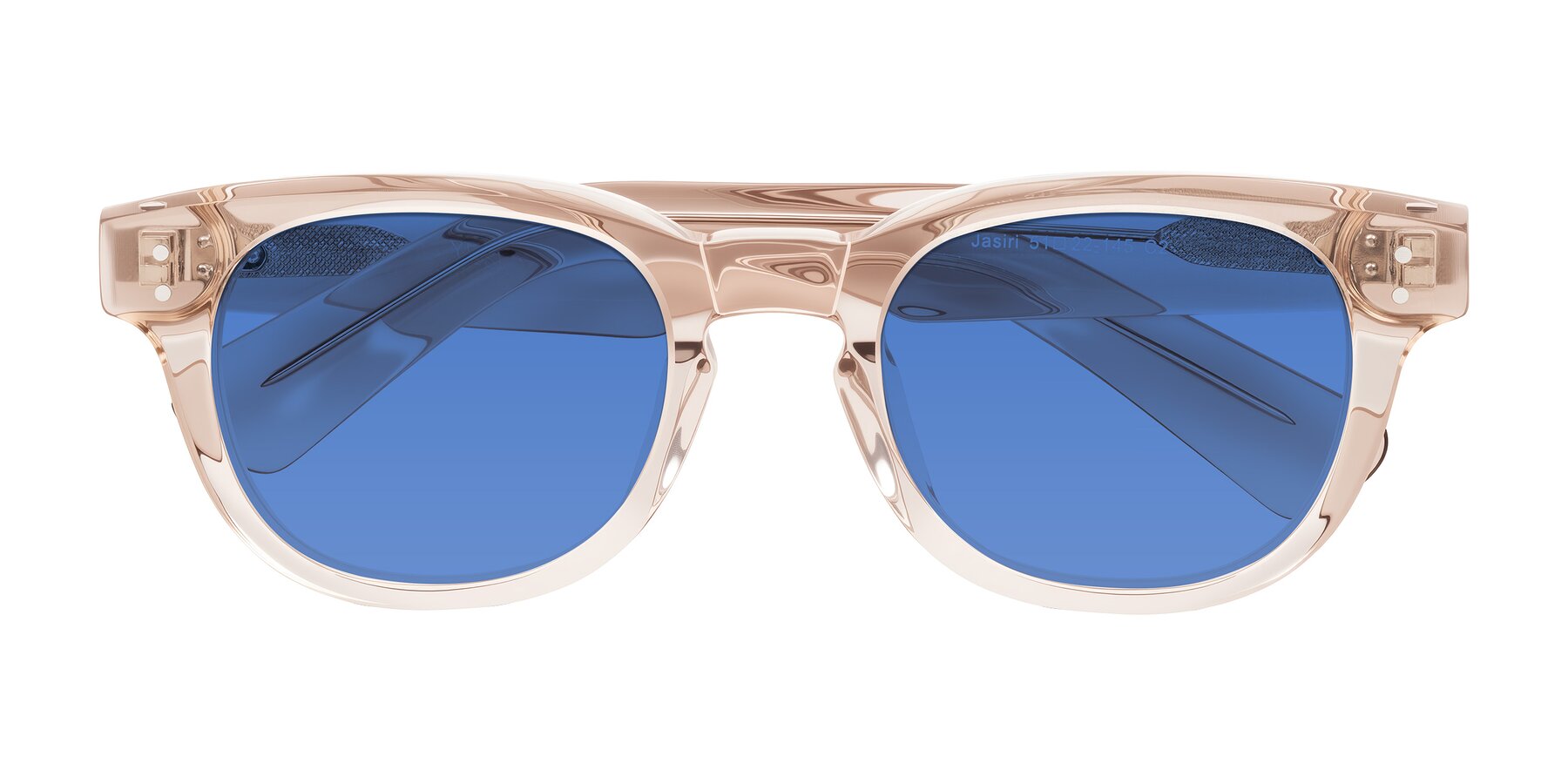 Folded Front of Jasiri in Light Amber with Blue Tinted Lenses