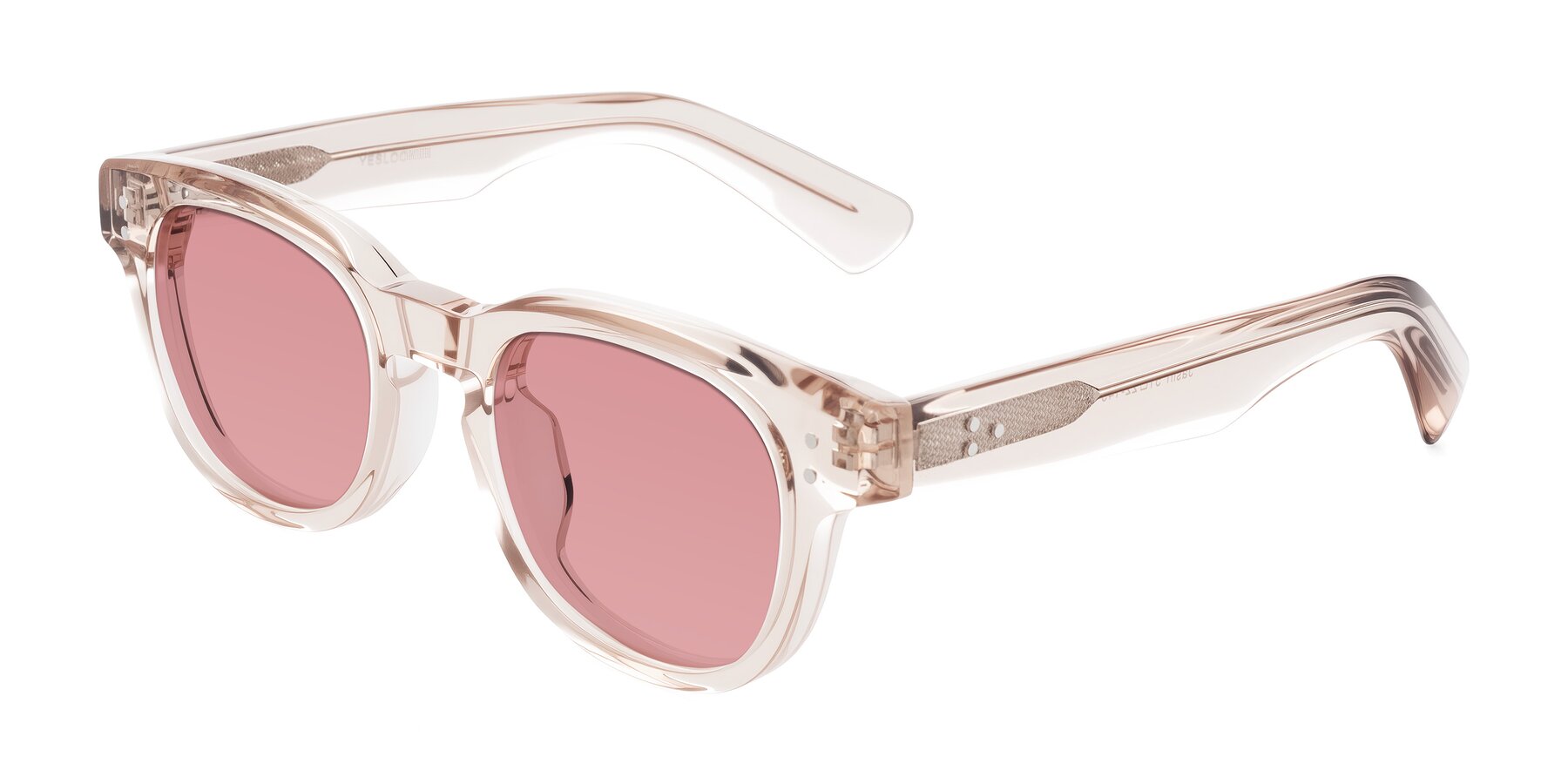 Angle of Jasiri in Light Amber with Medium Garnet Tinted Lenses