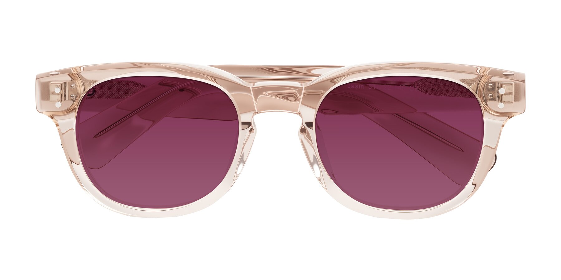 Folded Front of Jasiri in Light Amber with Wine Tinted Lenses