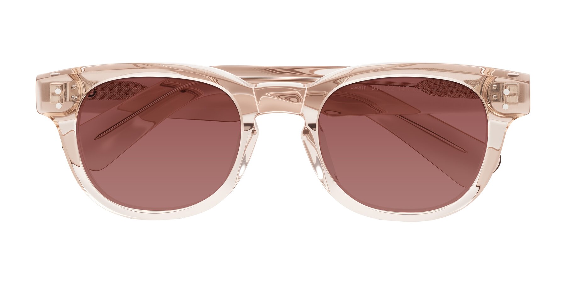 Folded Front of Jasiri in Light Amber with Garnet Tinted Lenses