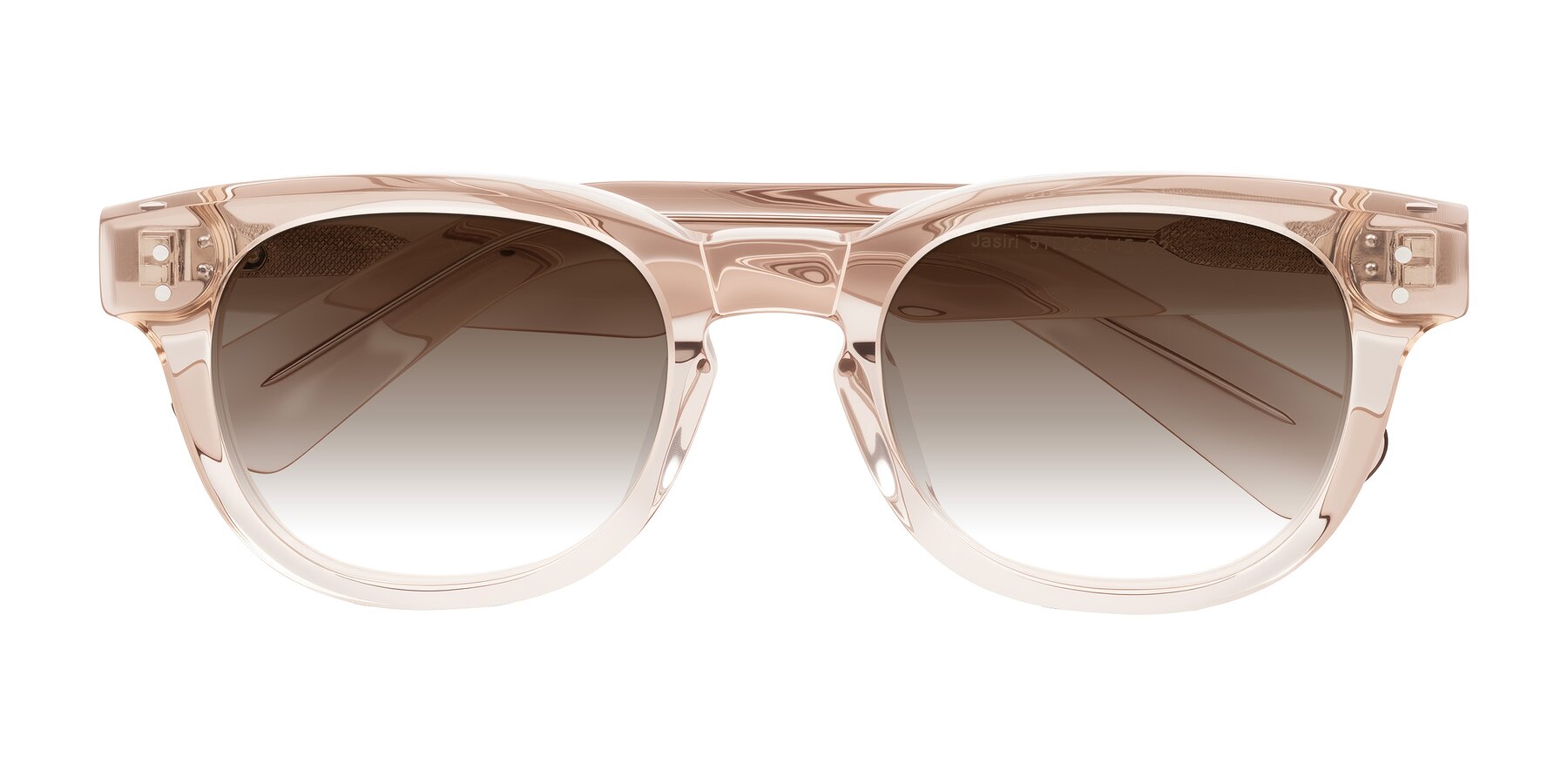 Folded Front of Jasiri in Light Amber with Brown Gradient Lenses