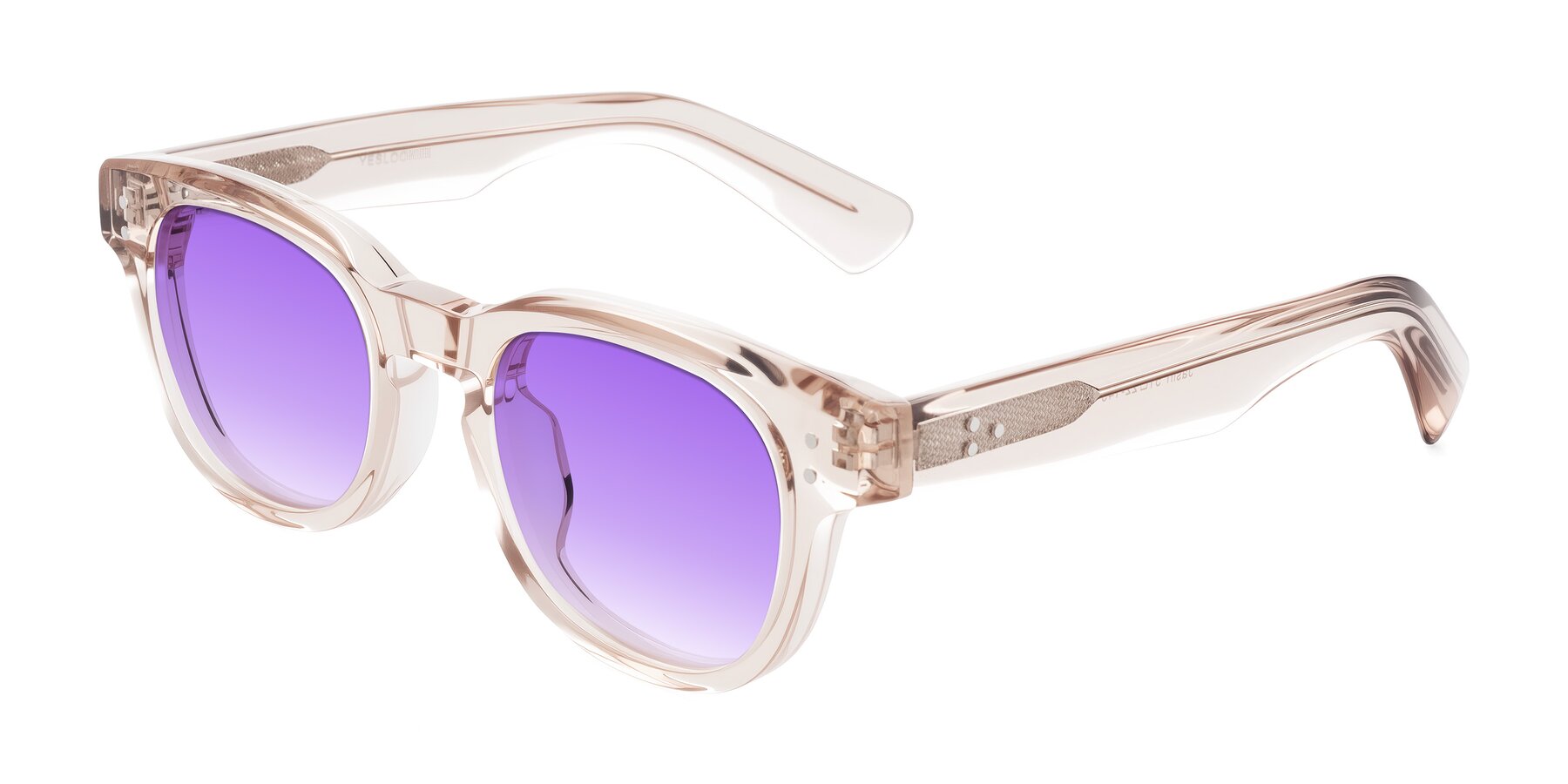 Angle of Jasiri in Light Amber with Purple Gradient Lenses