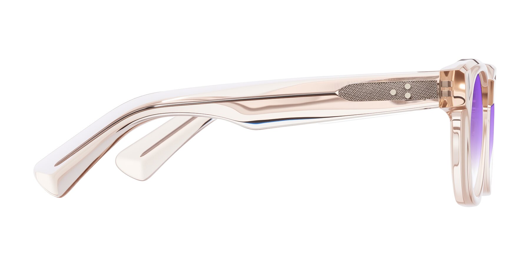 Side of Jasiri in Light Amber with Purple Gradient Lenses