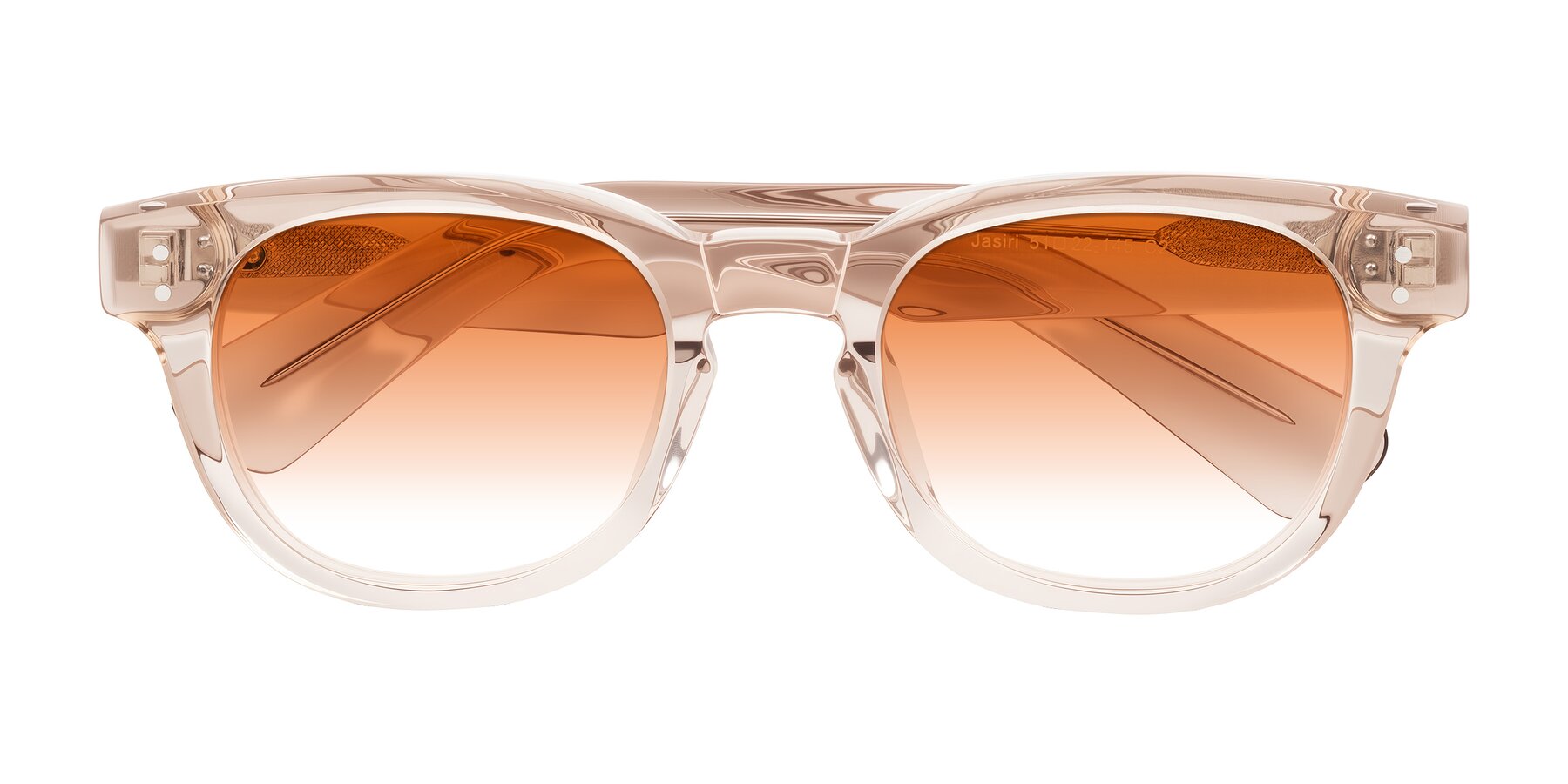 Folded Front of Jasiri in Light Amber with Orange Gradient Lenses