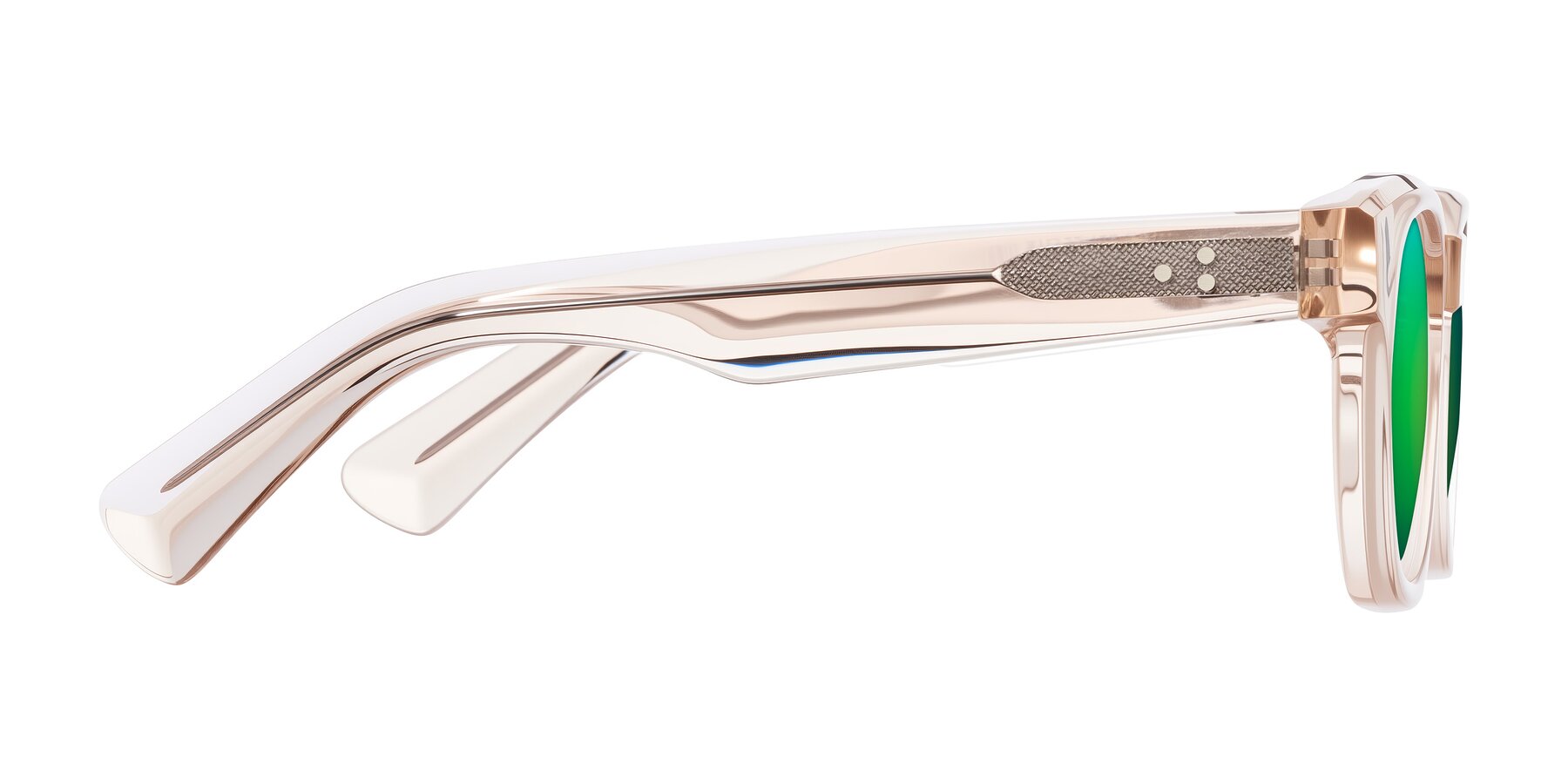 Side of Jasiri in Light Amber with Green Mirrored Lenses