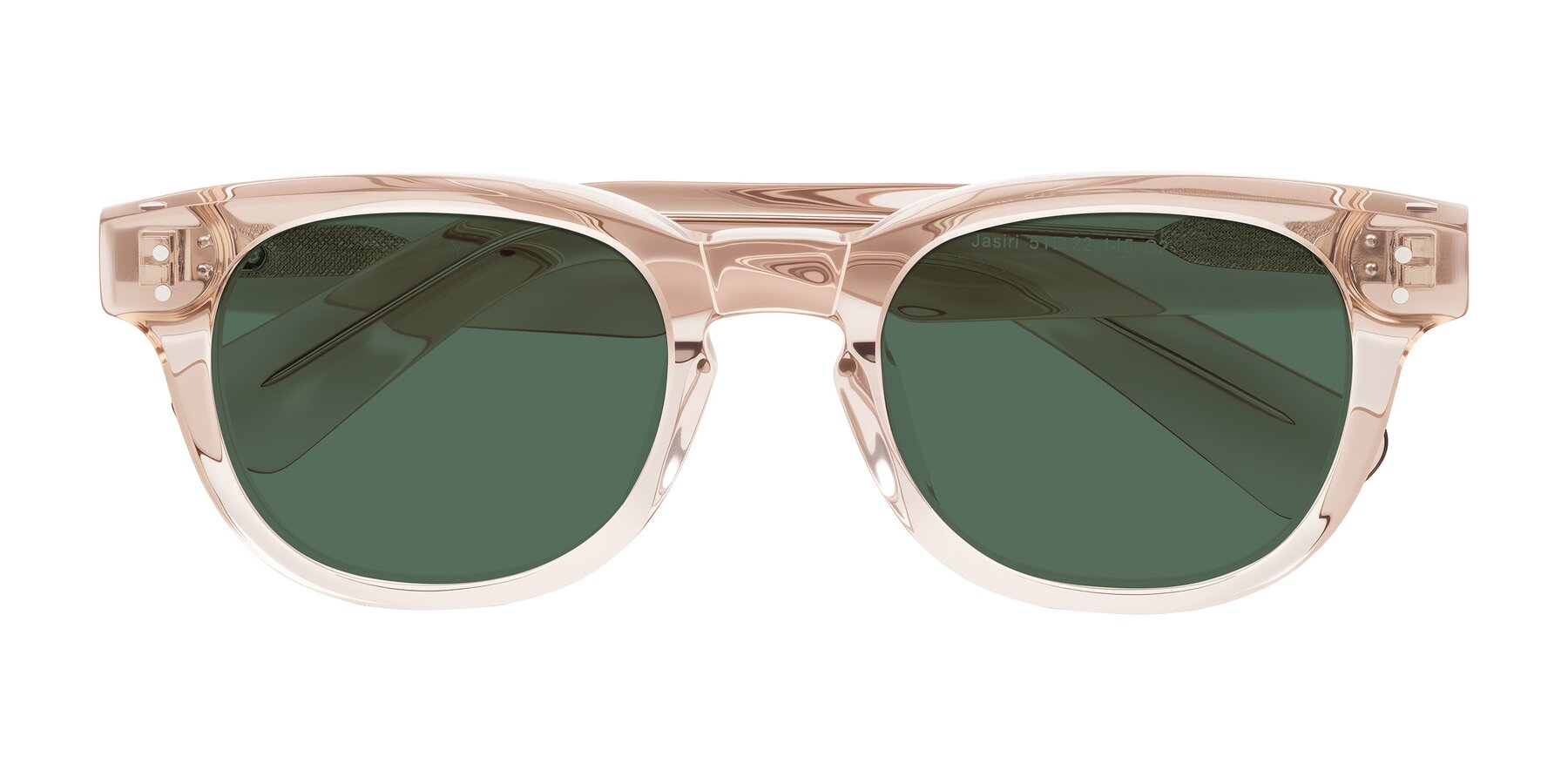 Folded Front of Jasiri in Light Amber with Green Polarized Lenses