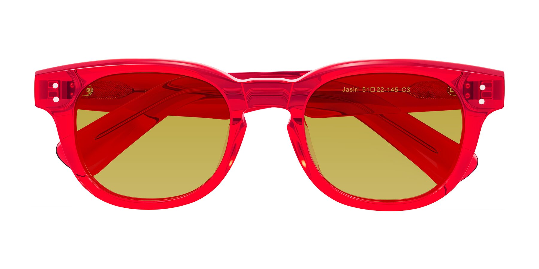 Folded Front of Jasiri in Chili Pepper with Champagne Tinted Lenses