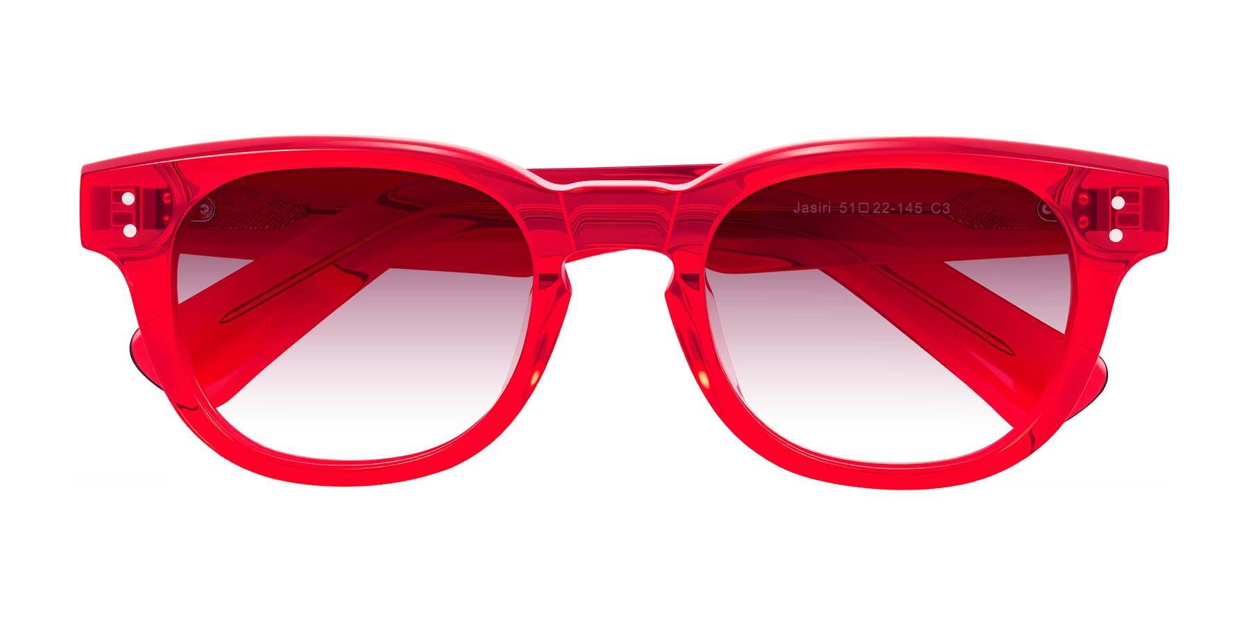 Folded Front of Jasiri in Chili Pepper with Wine Gradient Lenses