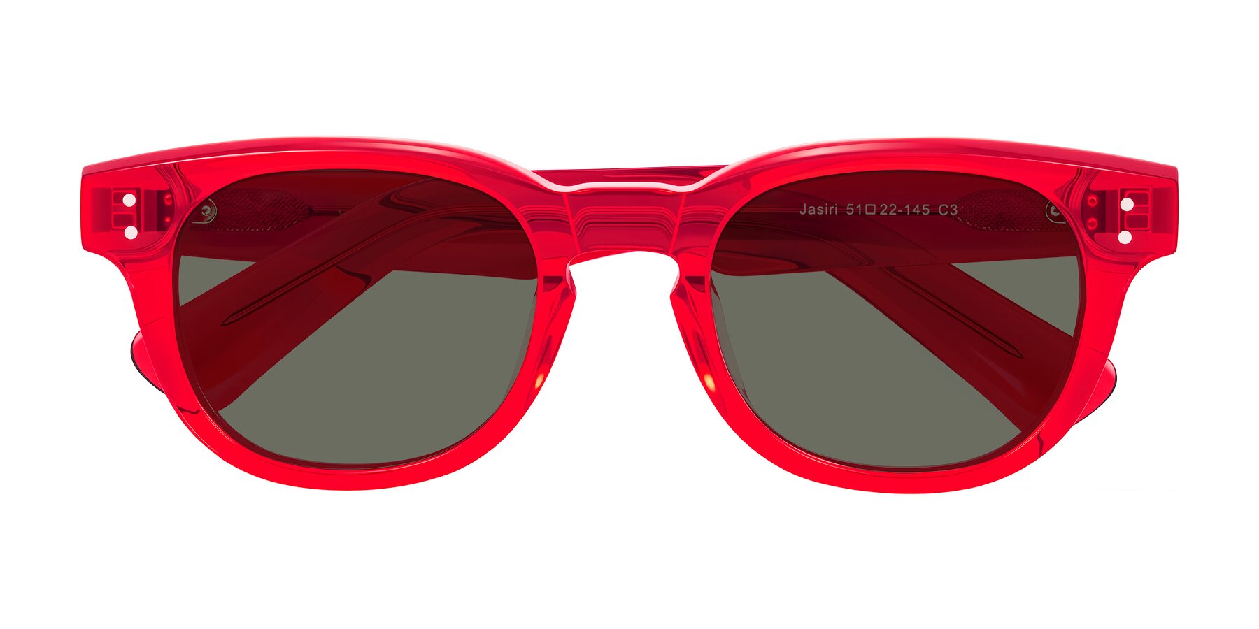 Folded Front of Jasiri in Chili Pepper with Gray Polarized Lenses