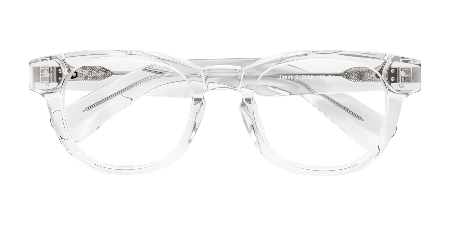 Folded Front of Jasiri in Clear with Clear Blue Light Blocking Lenses