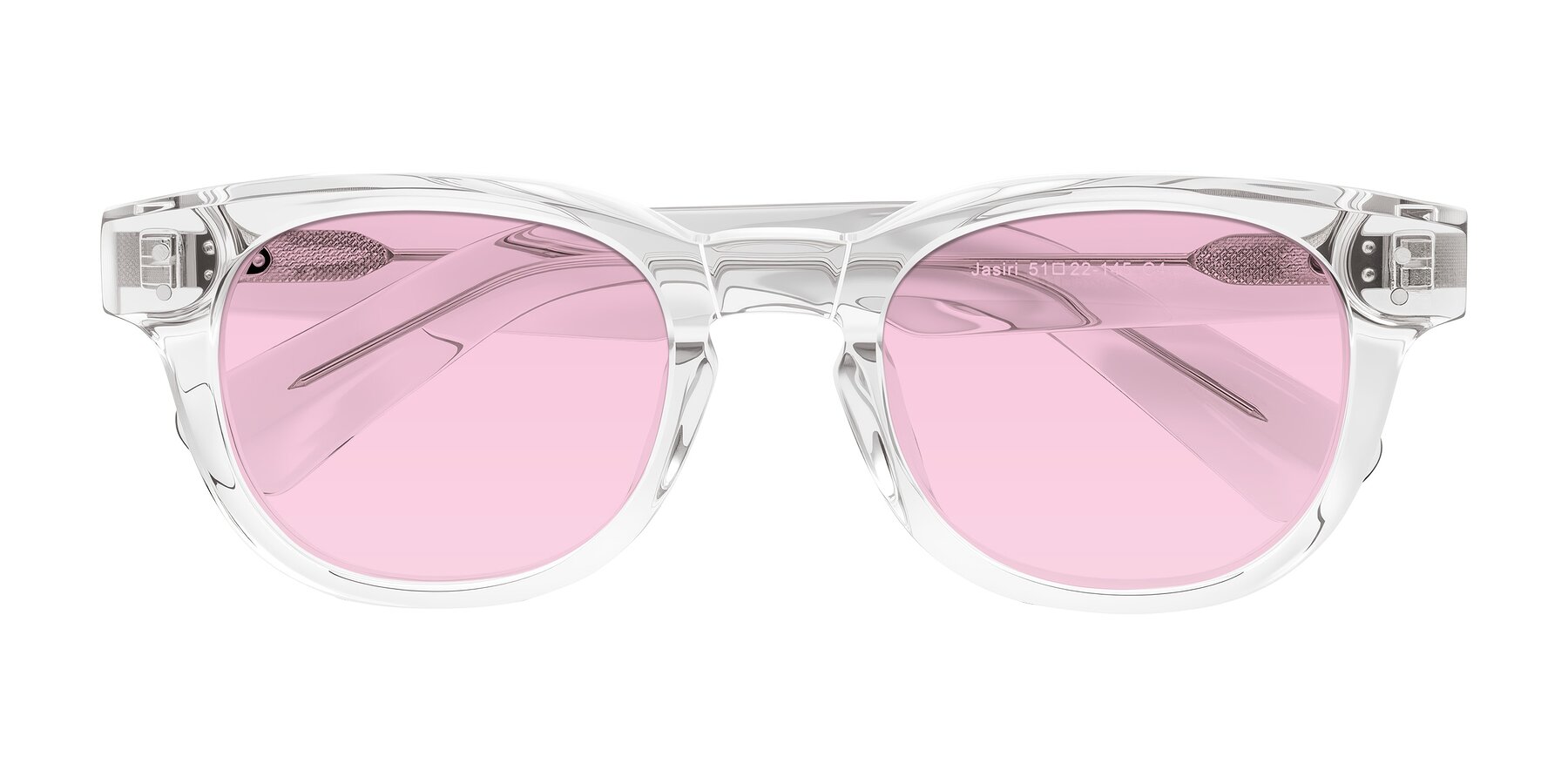Folded Front of Jasiri in Clear with Light Pink Tinted Lenses