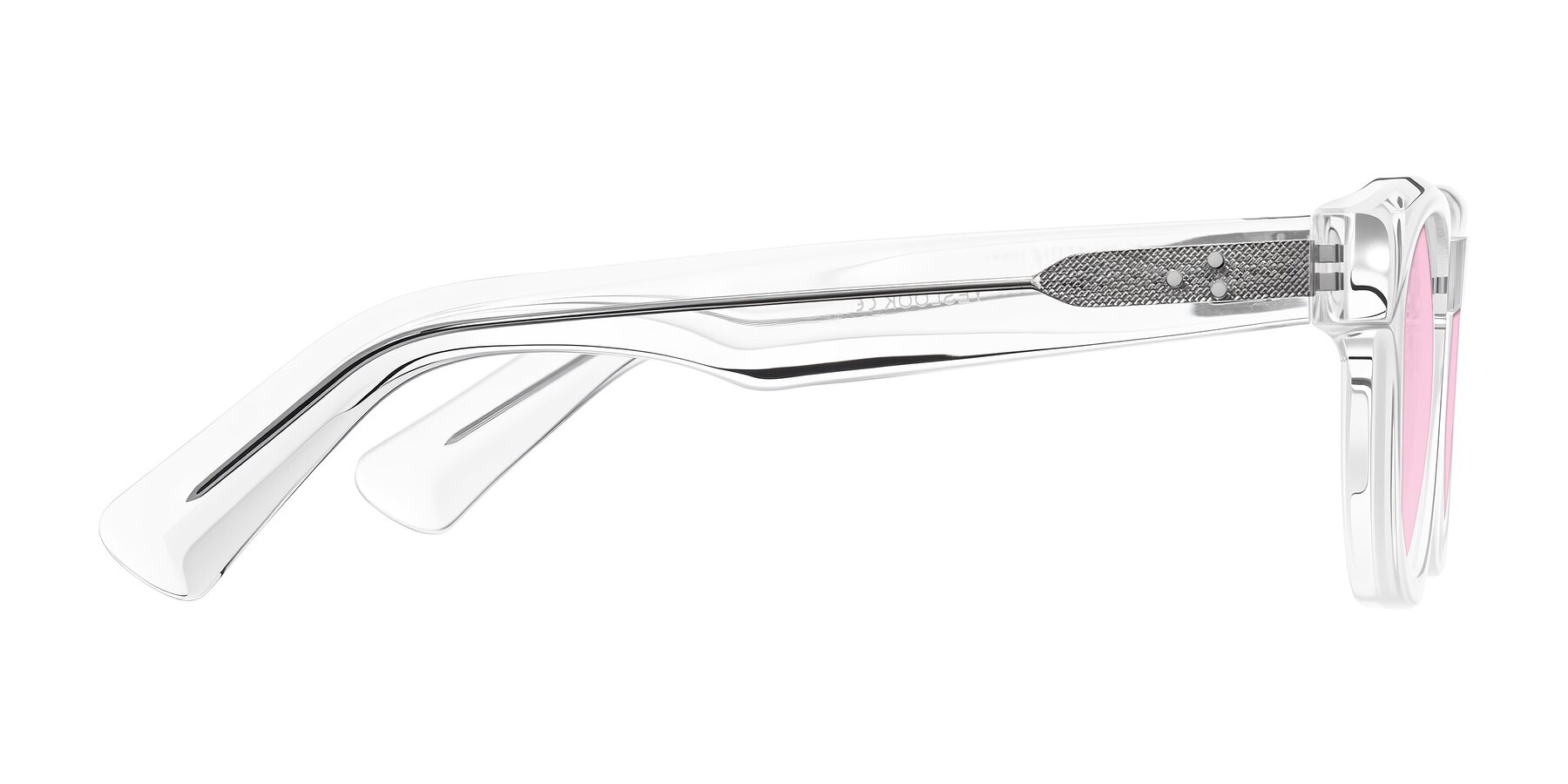 Side of Jasiri in Clear with Light Pink Tinted Lenses