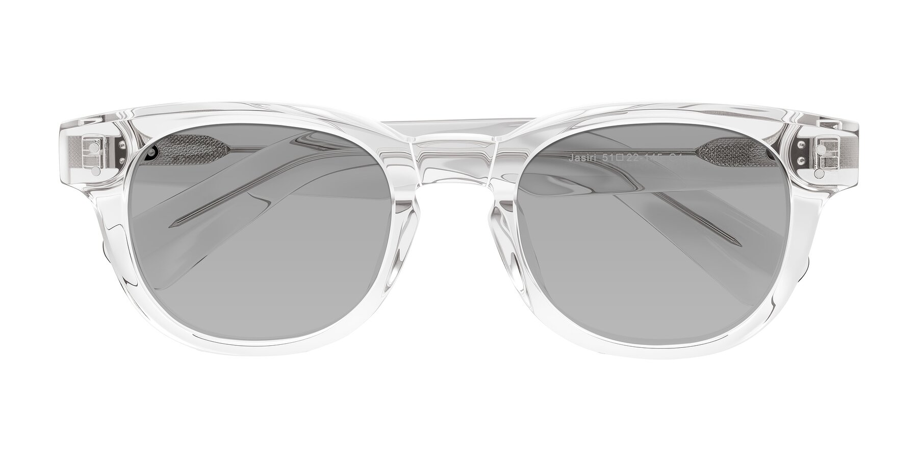 Folded Front of Jasiri in Clear with Light Gray Tinted Lenses