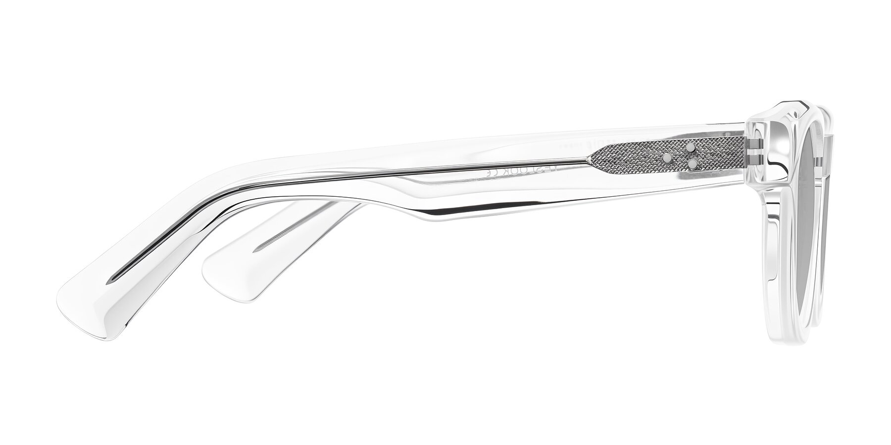 Side of Jasiri in Clear with Light Gray Tinted Lenses