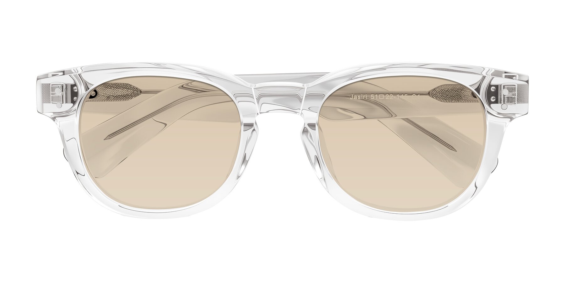 Folded Front of Jasiri in Clear with Light Brown Tinted Lenses