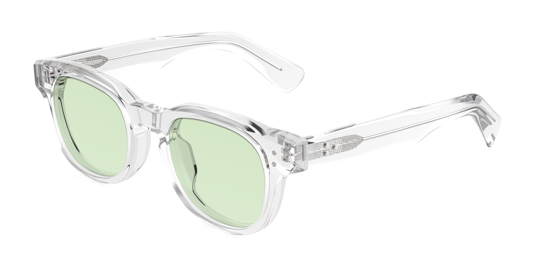 Angle of Jasiri in Clear with Light Green Tinted Lenses