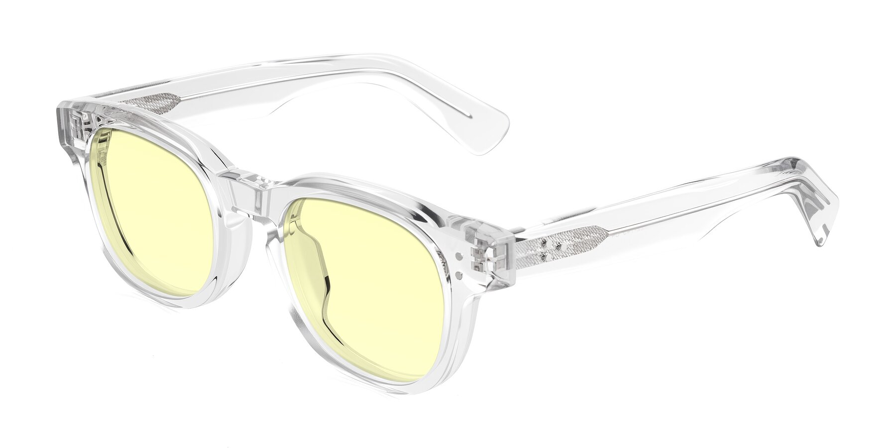 Angle of Jasiri in Clear with Light Yellow Tinted Lenses