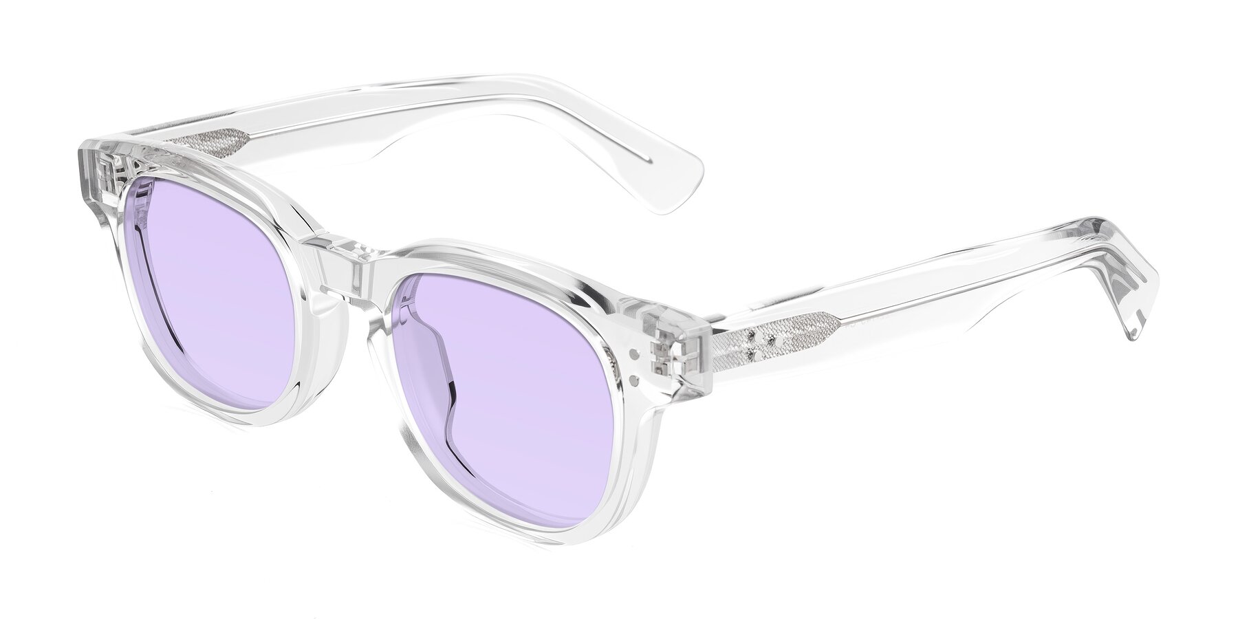 Angle of Jasiri in Clear with Light Purple Tinted Lenses