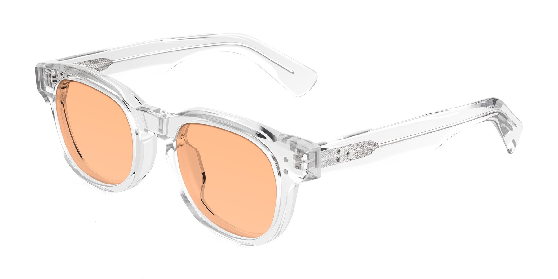 Angle of Jasiri in Clear with Light Orange Tinted Lenses