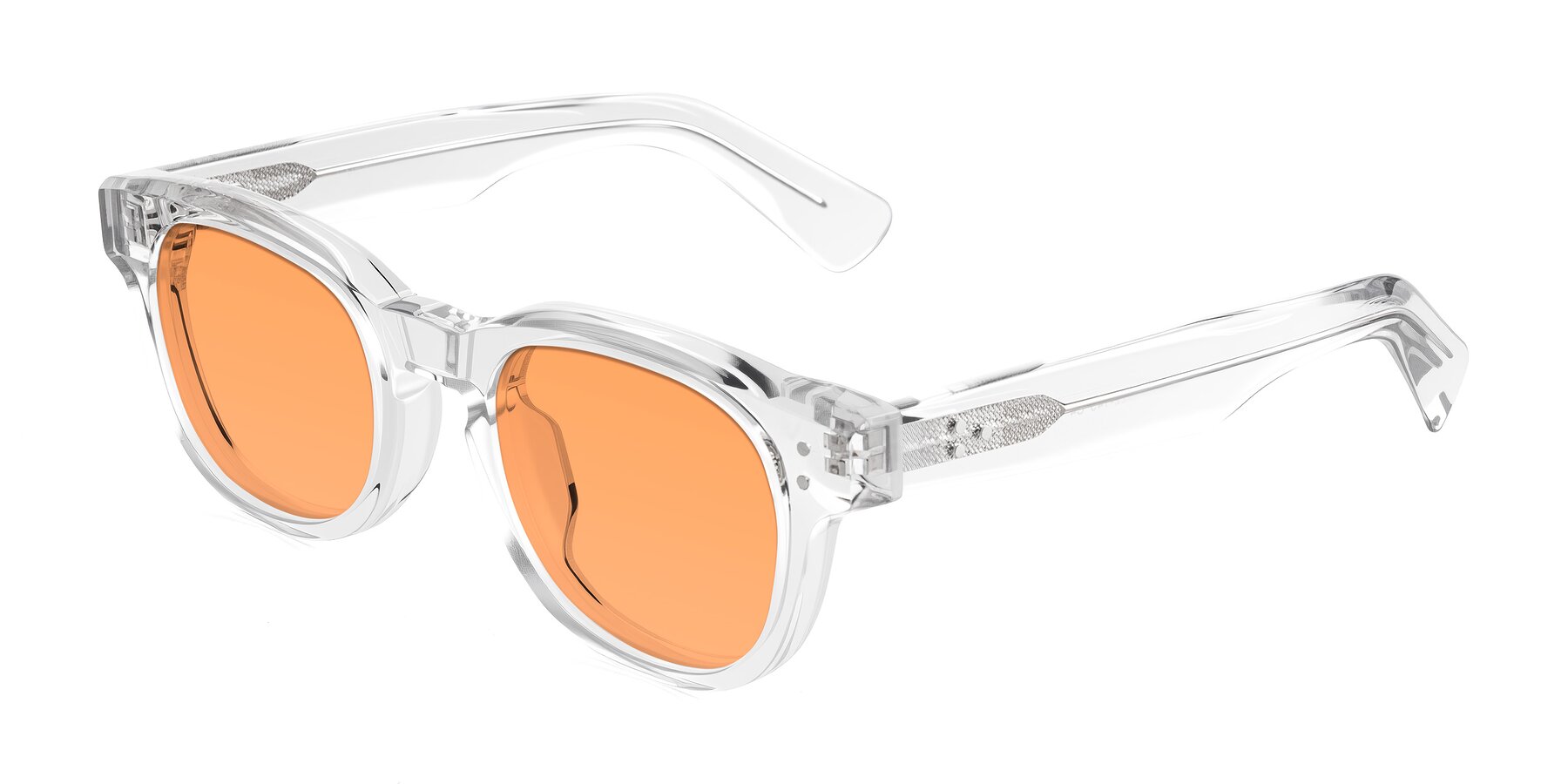 Angle of Jasiri in Clear with Medium Orange Tinted Lenses