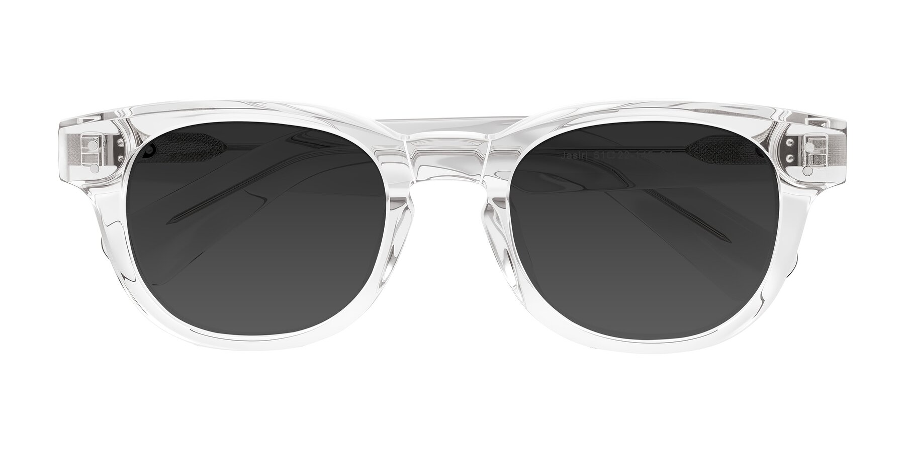 Folded Front of Jasiri in Clear with Gray Tinted Lenses