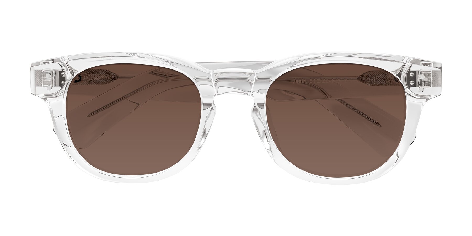 Folded Front of Jasiri in Clear with Brown Tinted Lenses