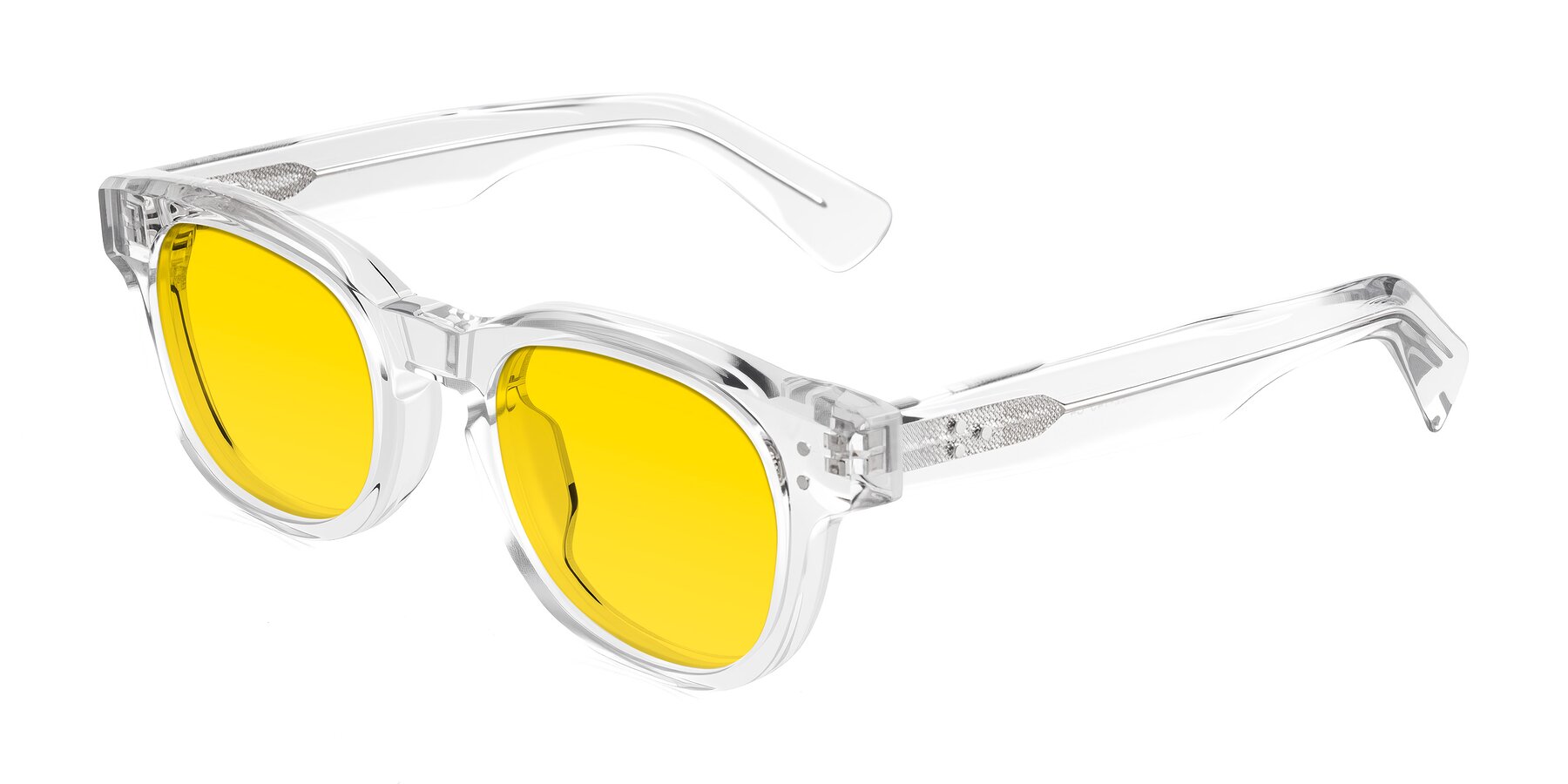 Angle of Jasiri in Clear with Yellow Tinted Lenses