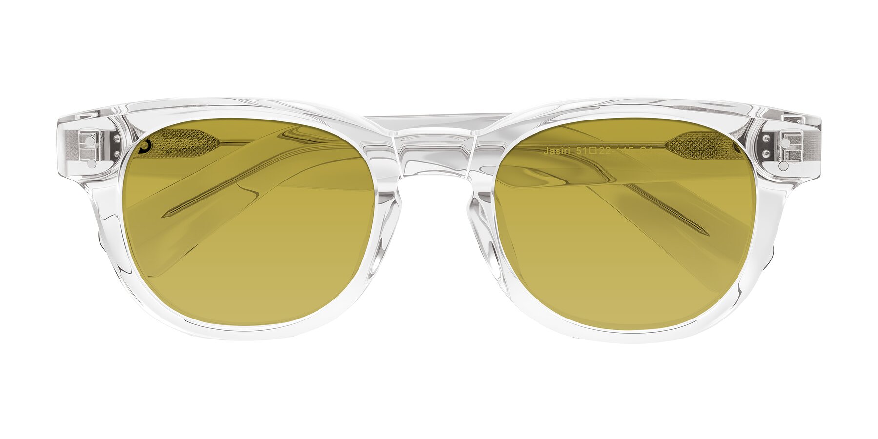 Folded Front of Jasiri in Clear with Champagne Tinted Lenses