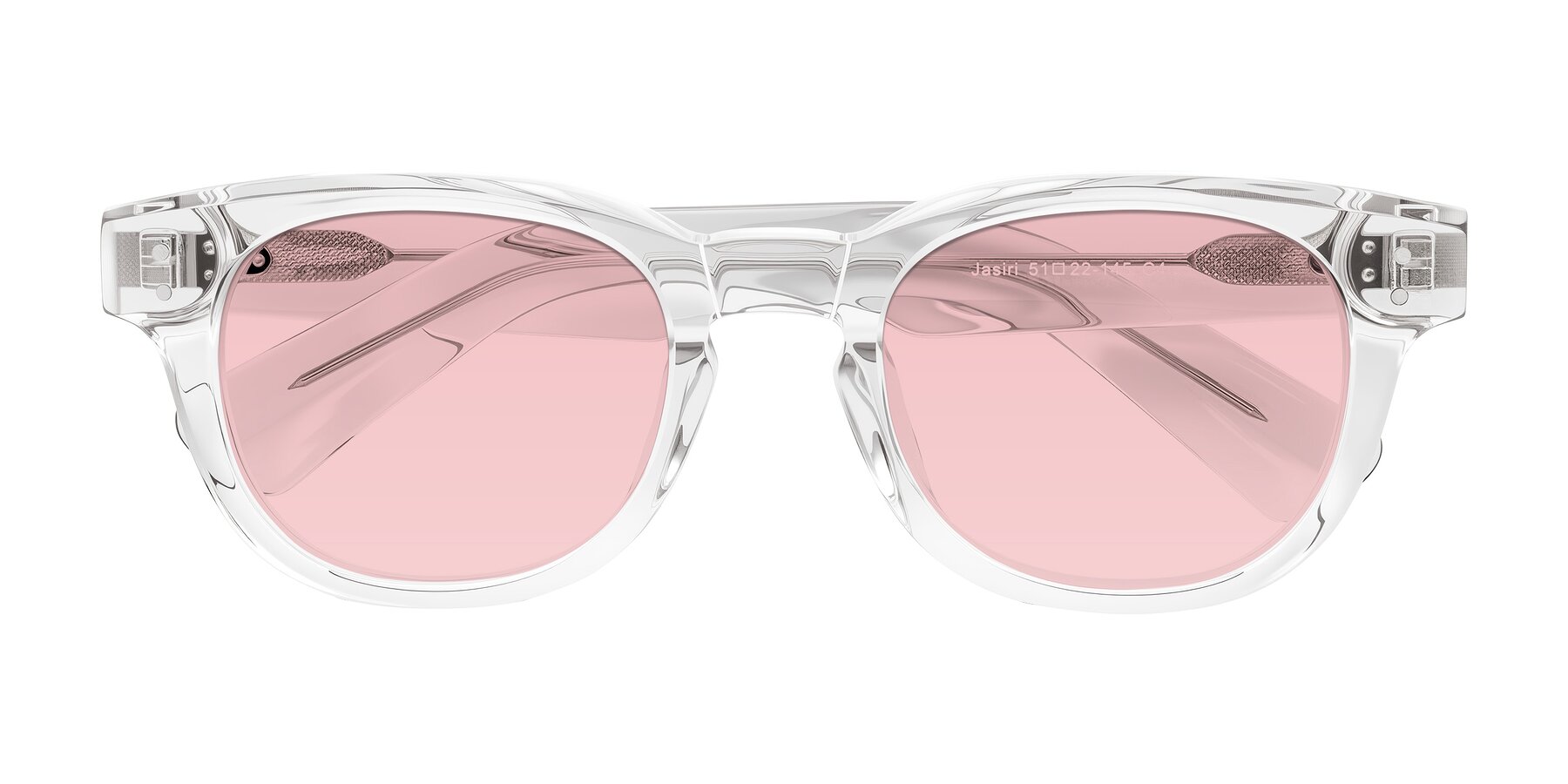 Folded Front of Jasiri in Clear with Light Garnet Tinted Lenses