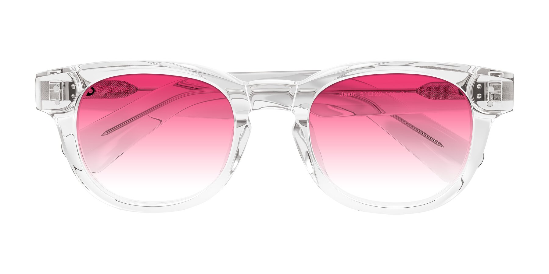 Folded Front of Jasiri in Clear with Pink Gradient Lenses