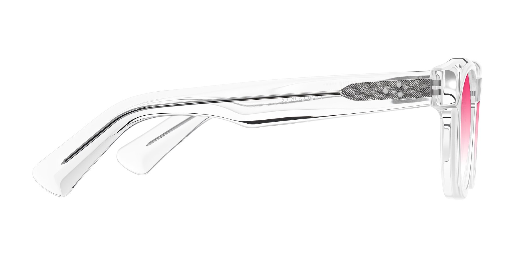 Side of Jasiri in Clear with Pink Gradient Lenses