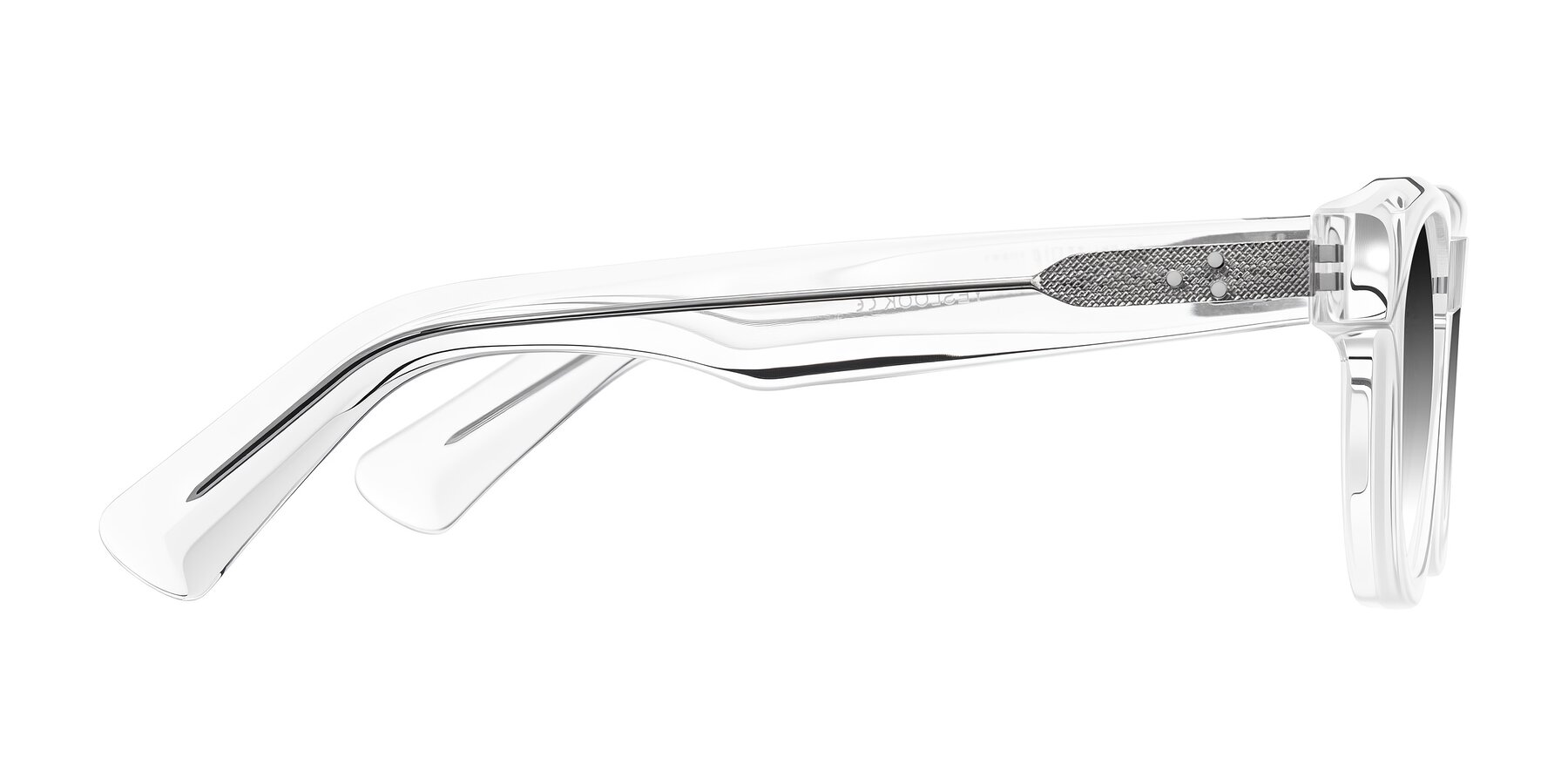 Side of Jasiri in Clear with Gray Gradient Lenses