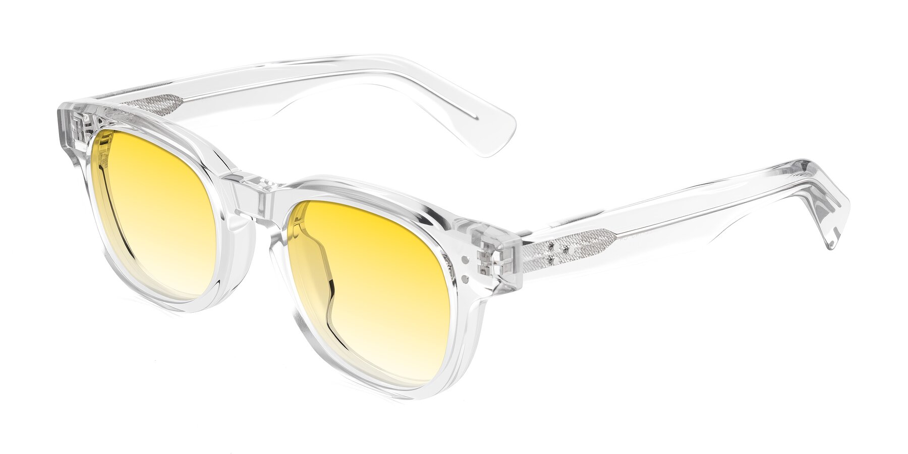 Angle of Jasiri in Clear with Yellow Gradient Lenses