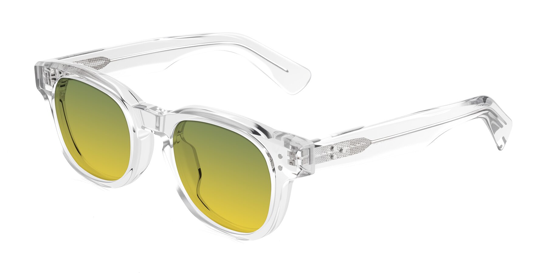 Angle of Jasiri in Clear with Green / Yellow Gradient Lenses