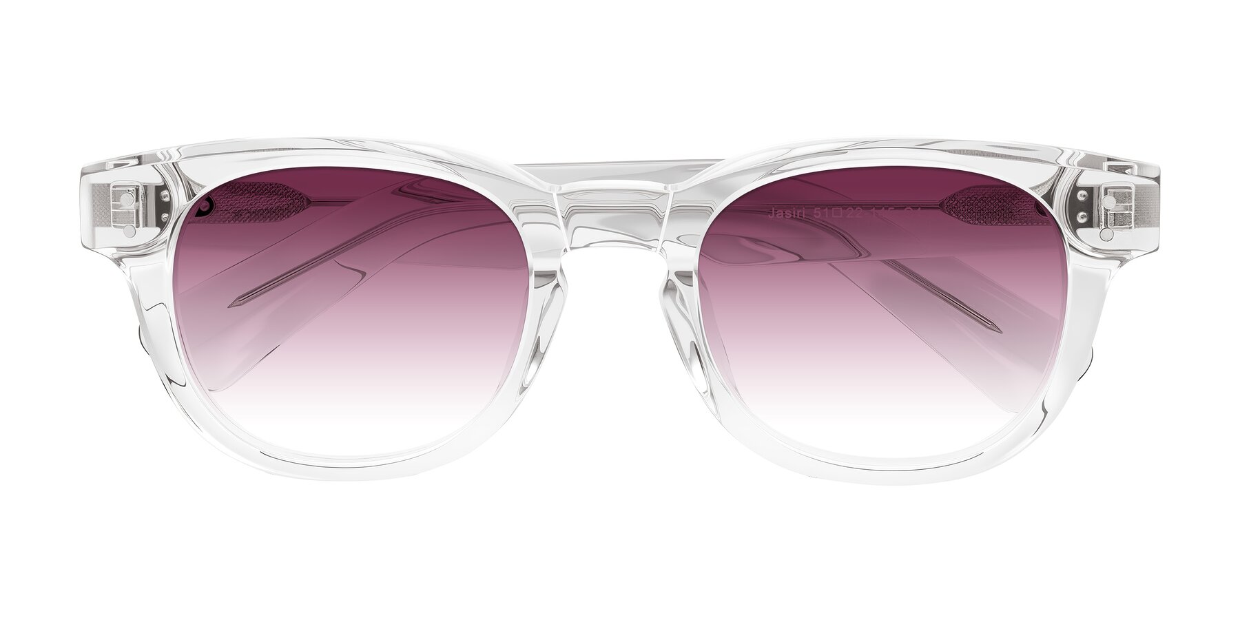 Folded Front of Jasiri in Clear with Wine Gradient Lenses